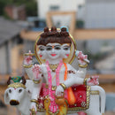 White Marble Dattatreya Idol | 15 Inch