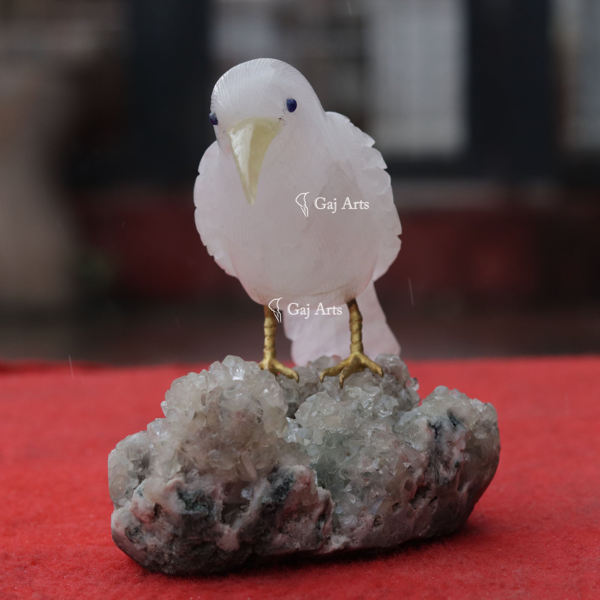 White Quartz Bird Sculpture | 6 Inch