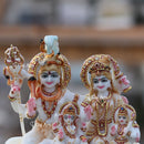 White Marble Shiv Parivar Idol | 7 Inch