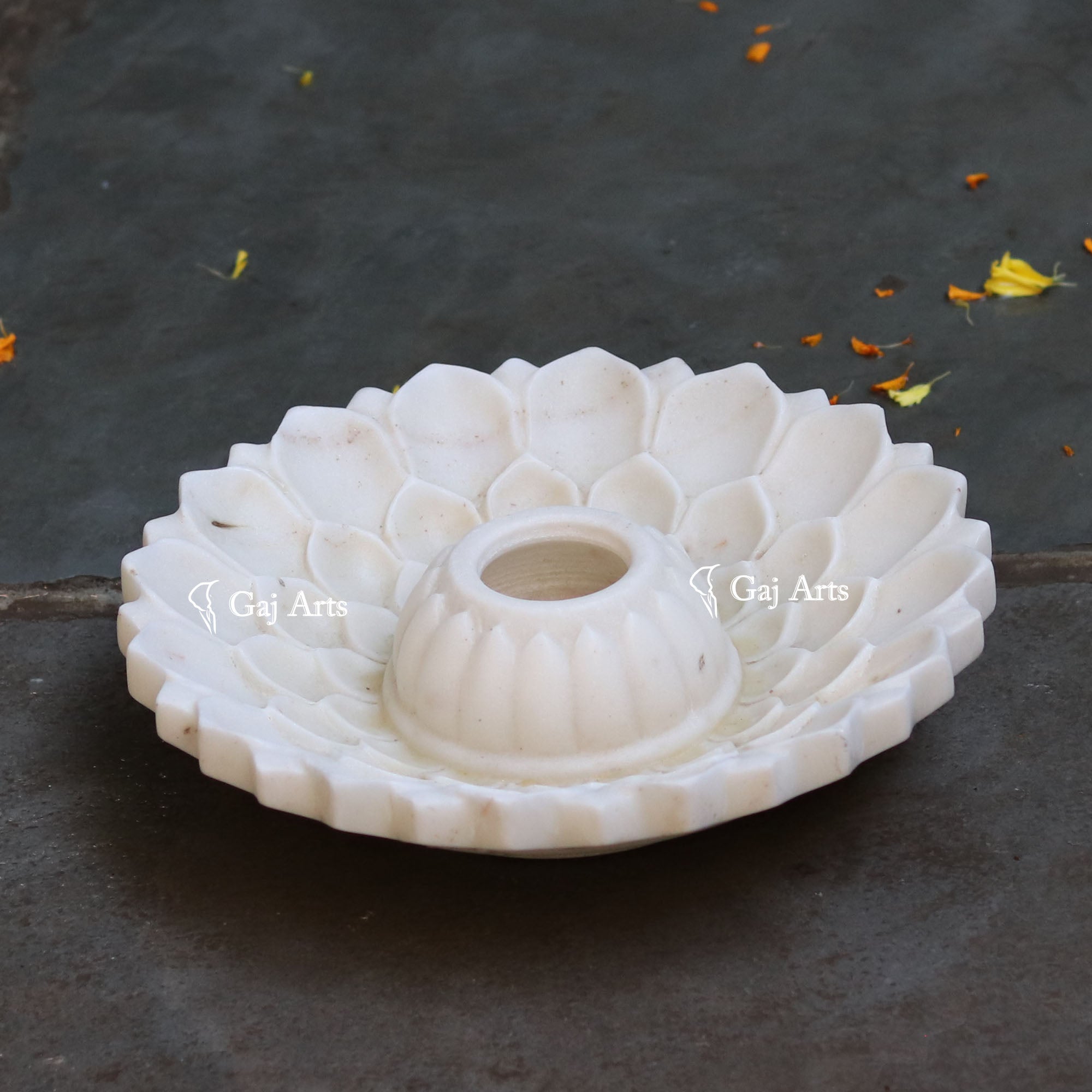 White Marble Flower Bowl | 12 Inch