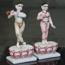 White Marble ISKCON Radha Krishna Idol | 15 Inch