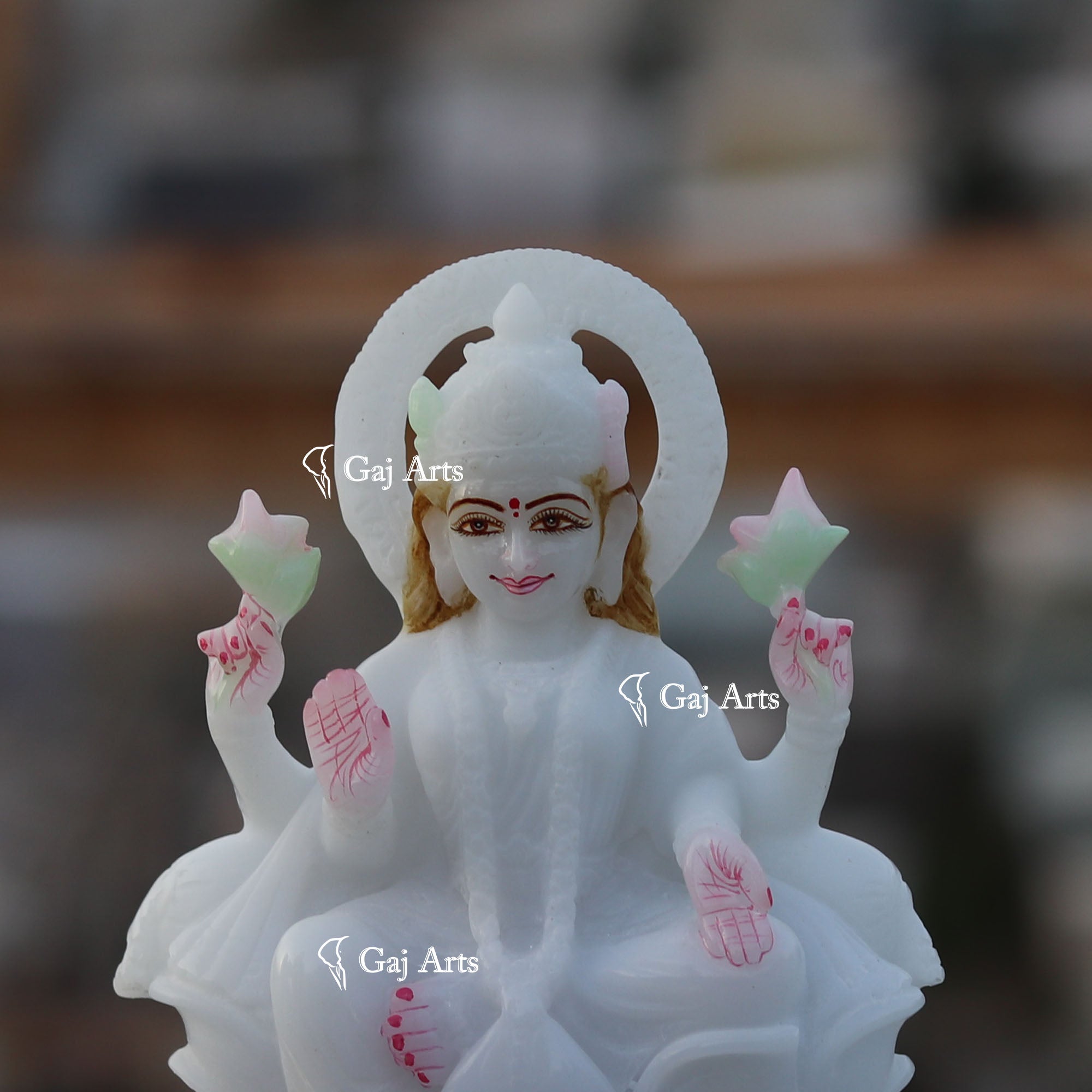 White Marble Lakshmi Mata Statue | 7 Inch