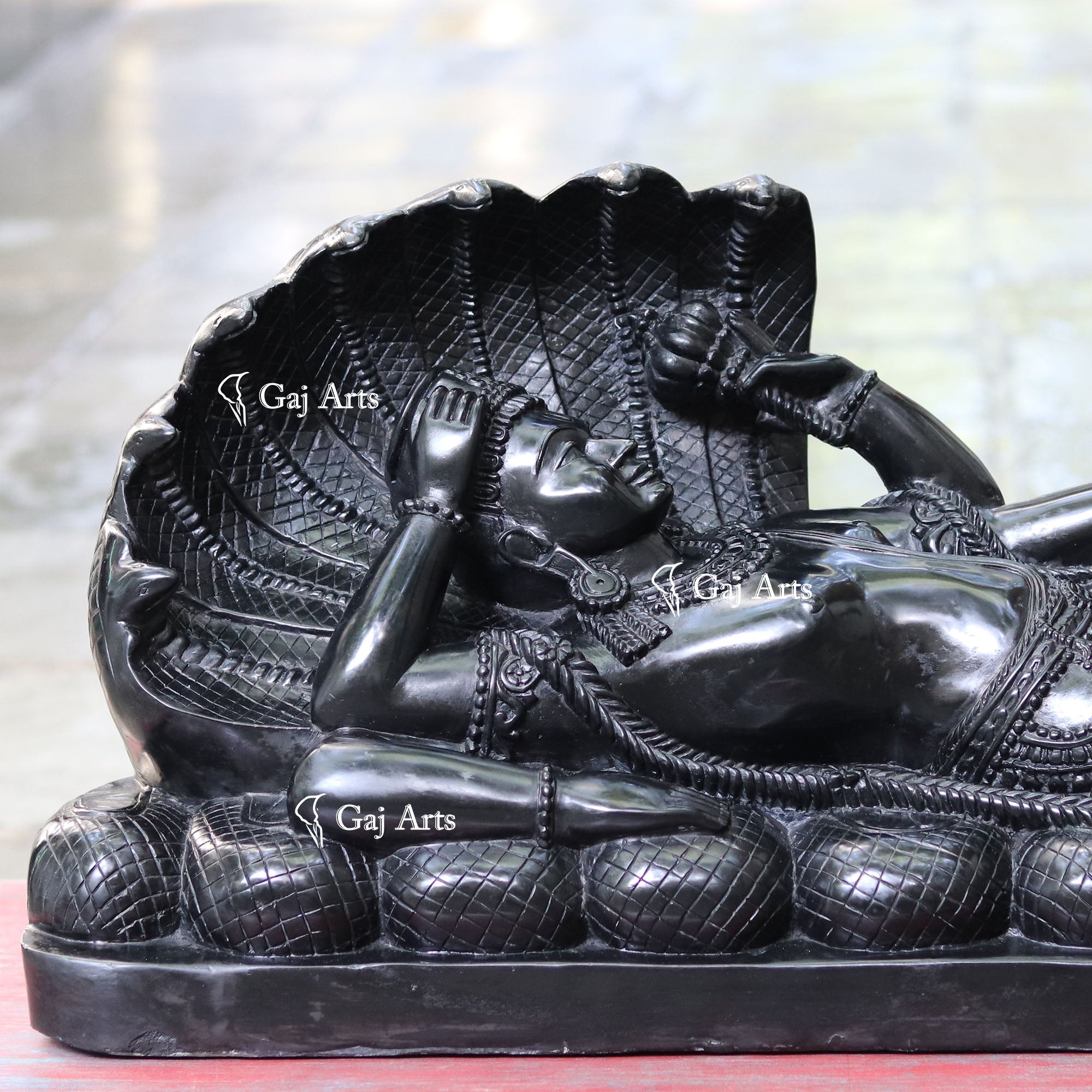 Black Marble Vishnu Ji Statue | 36 Inch