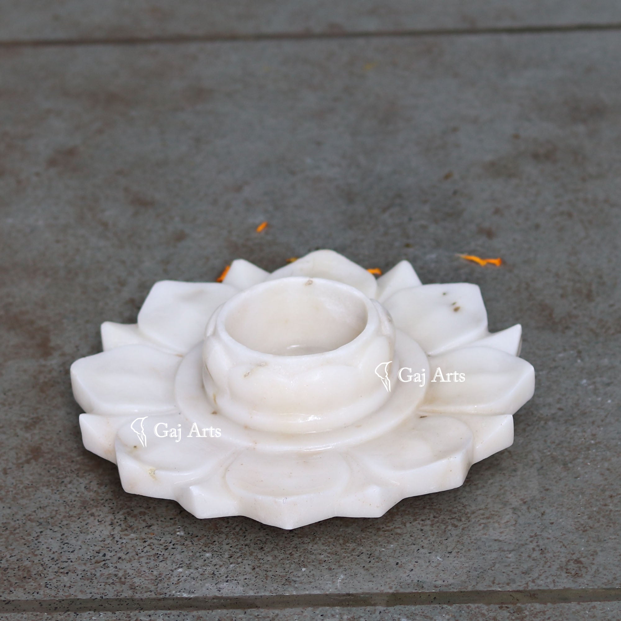 White Marble Decorative Flower Bowl | 9 Inch