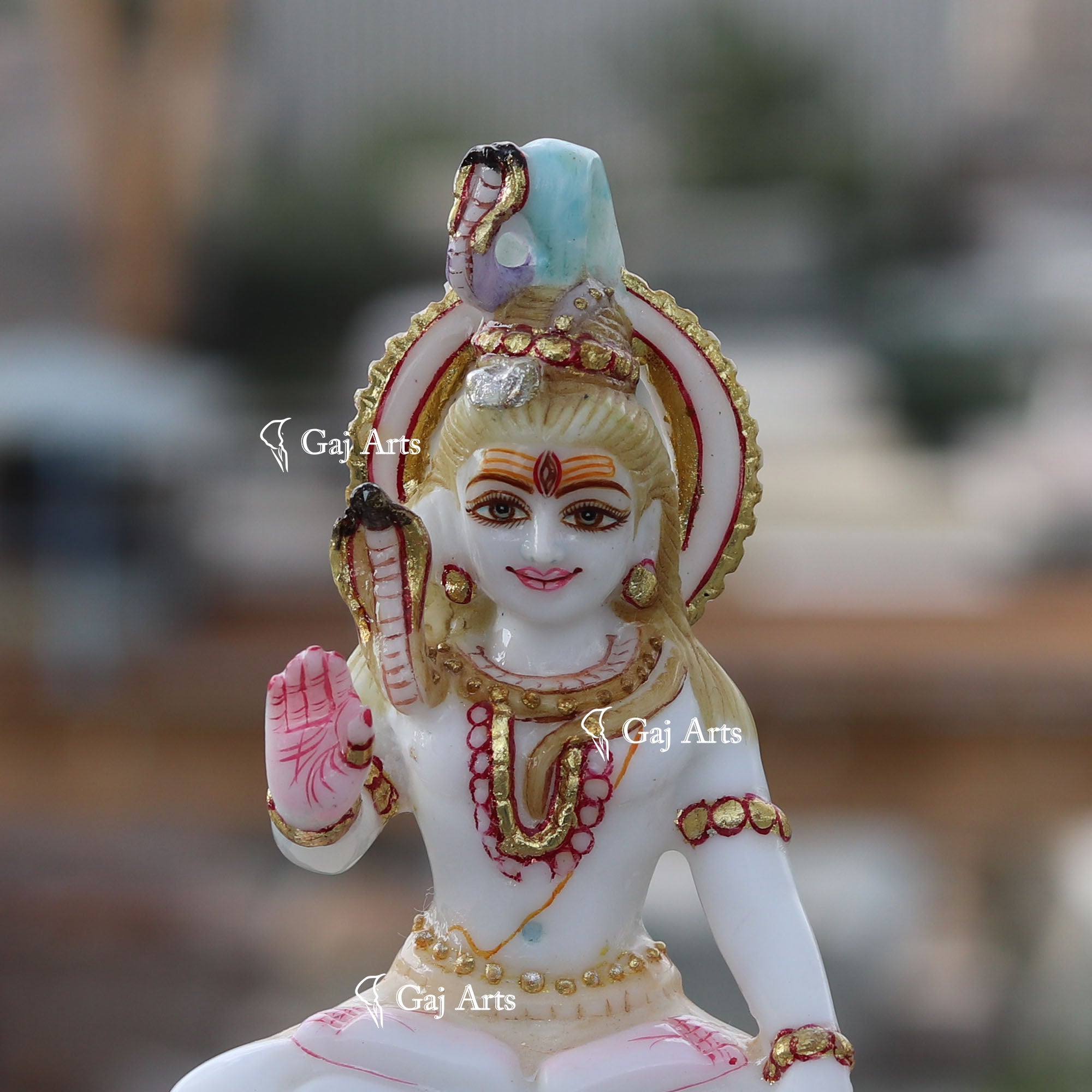 White Ethiopia  Marble Lord Shiva Statue | 6 Inch