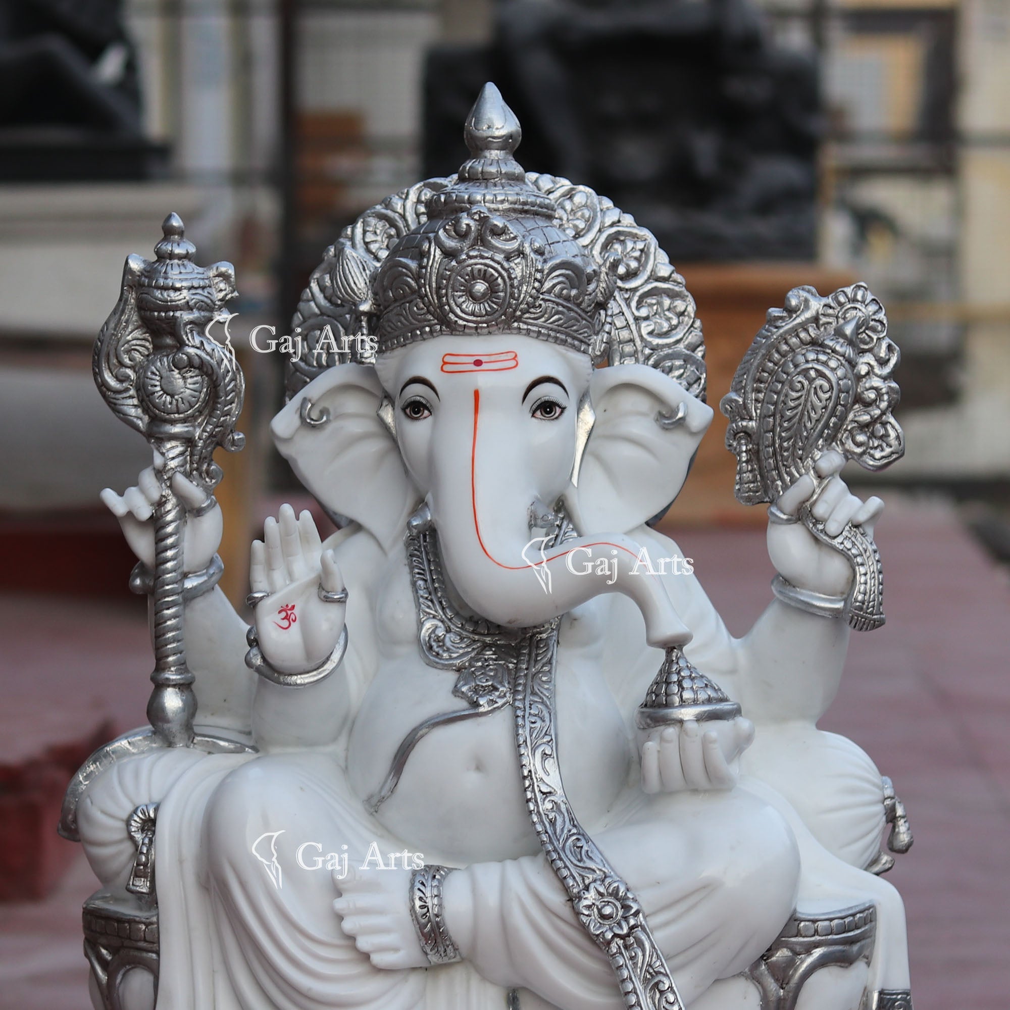 Makrana Marble Powder Ganesh Statue | 30 Inch