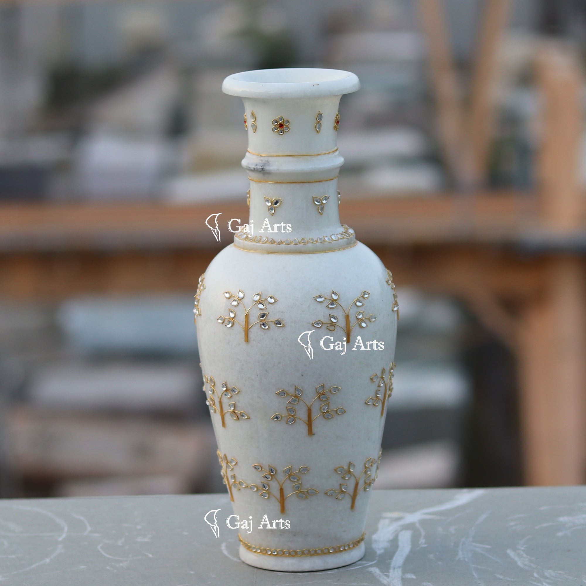 White Marble  Pot Vase | 12 Inch