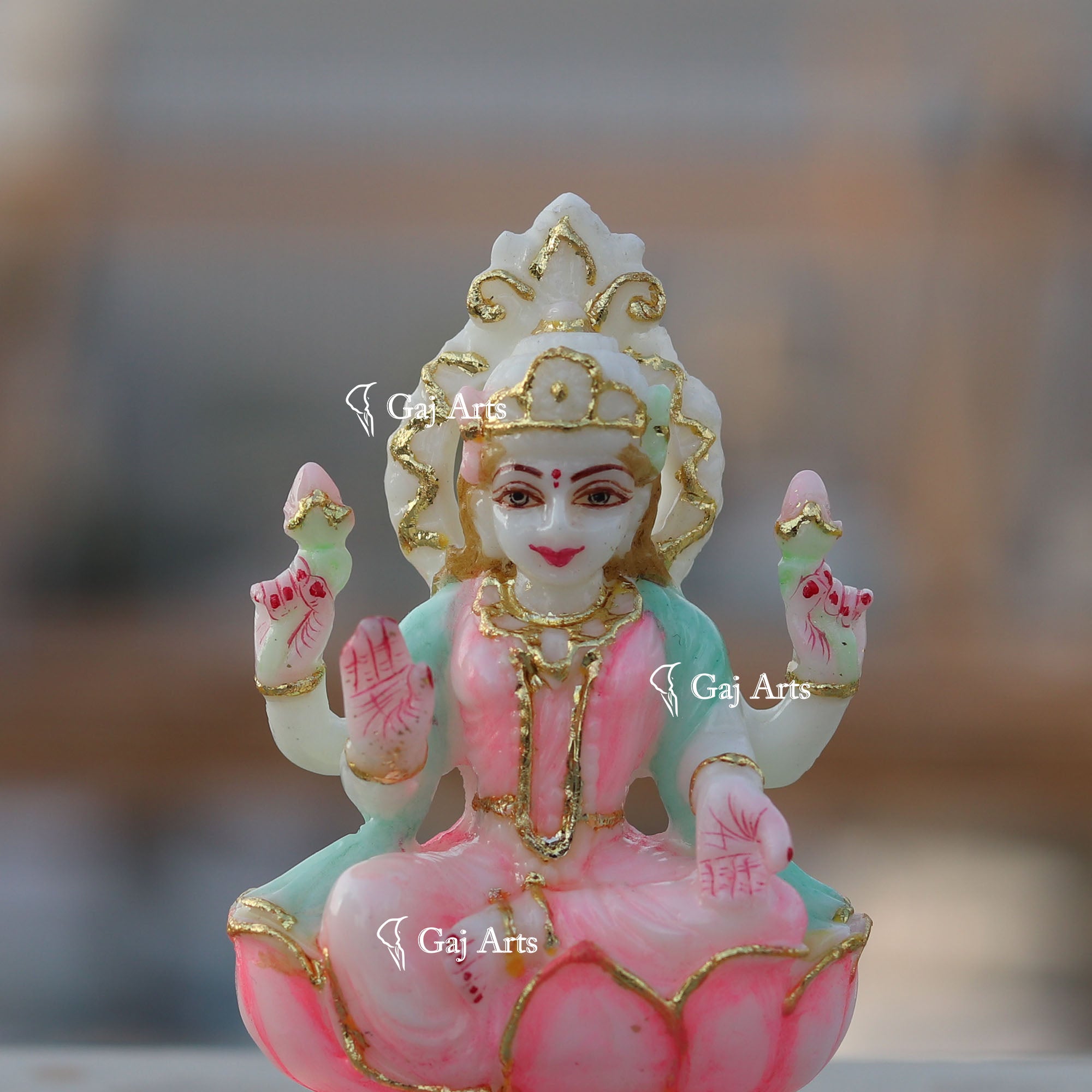 White Marble Ethiopia Lakshmi Mata Idol | 4 Inch