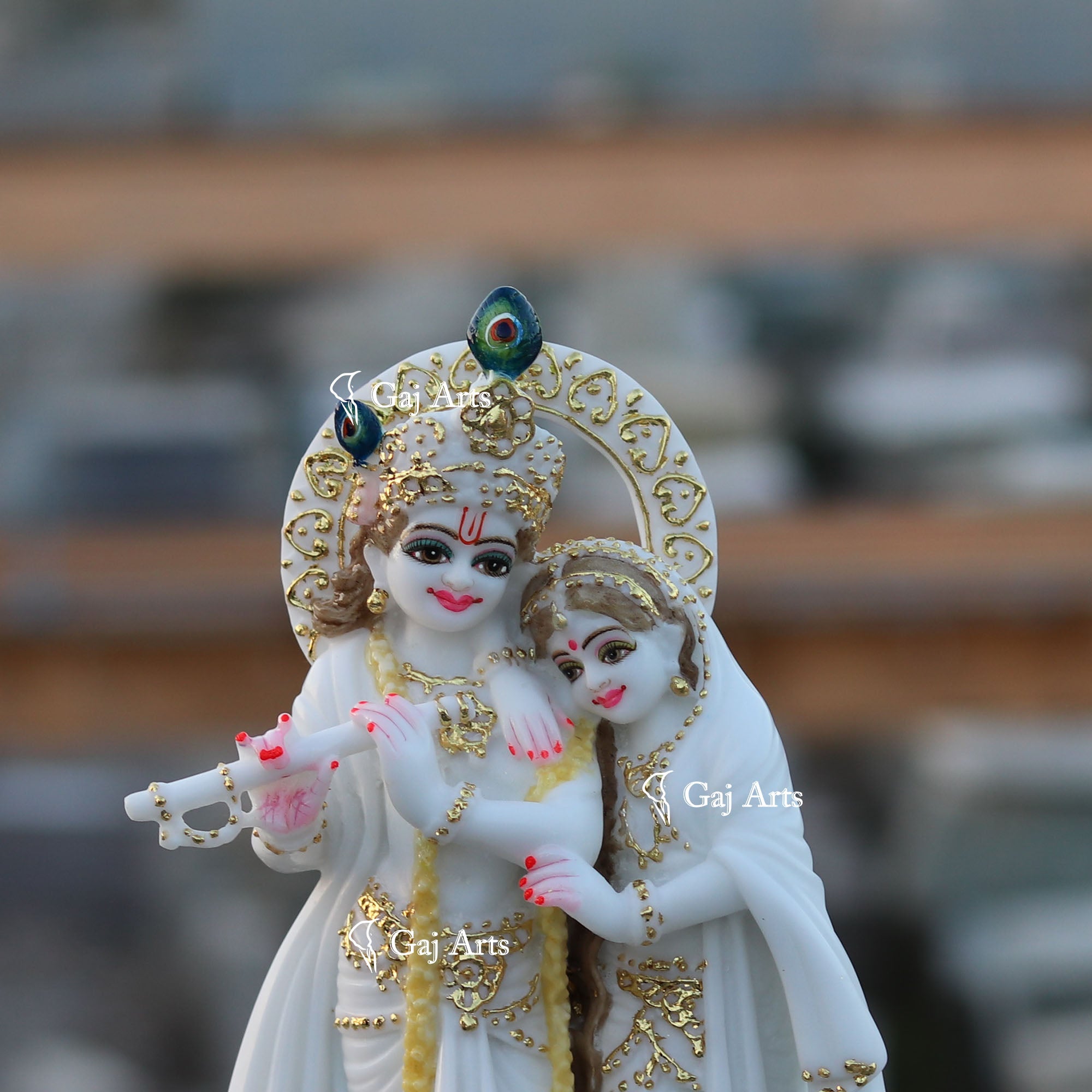 White Marble Ethiopia Radha Krishna Jodi | 12 Inch