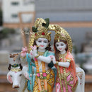 Super White Makrana Marble Radha Krishna Jugal Jodi Idol | 18 Inch