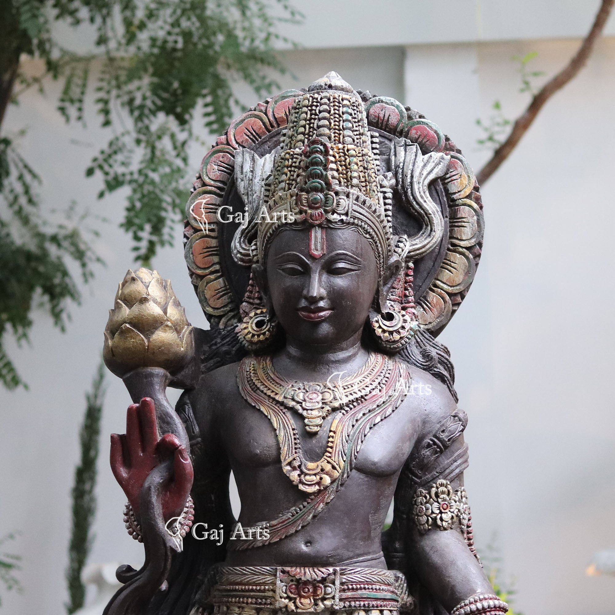 Sandstone Vishnu Ji Statue | 72 Inch