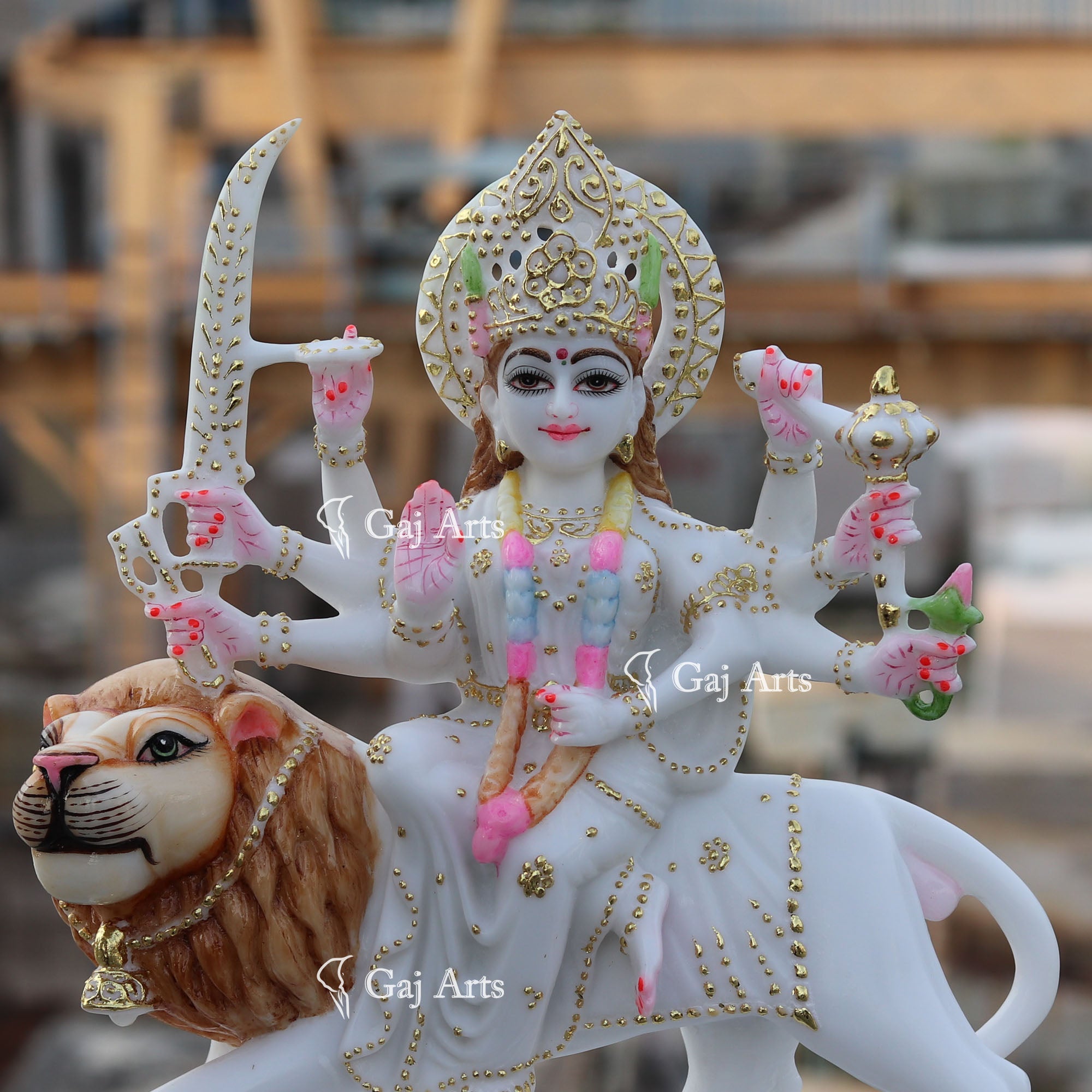 Marble Durga Maa Idol | 15 Inch