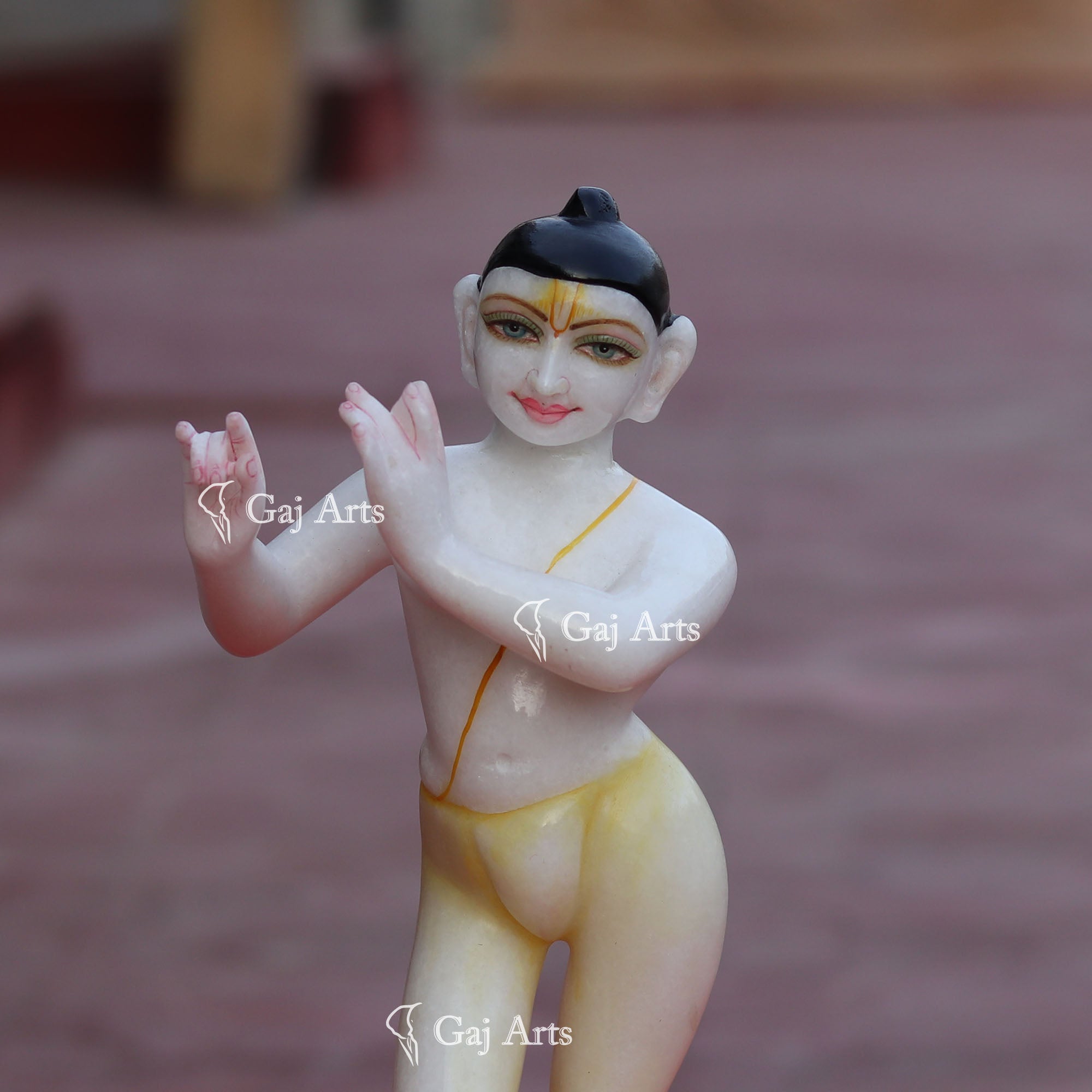 Makrana Marble ISKCON Lord Krishna Idol | 12 Inch