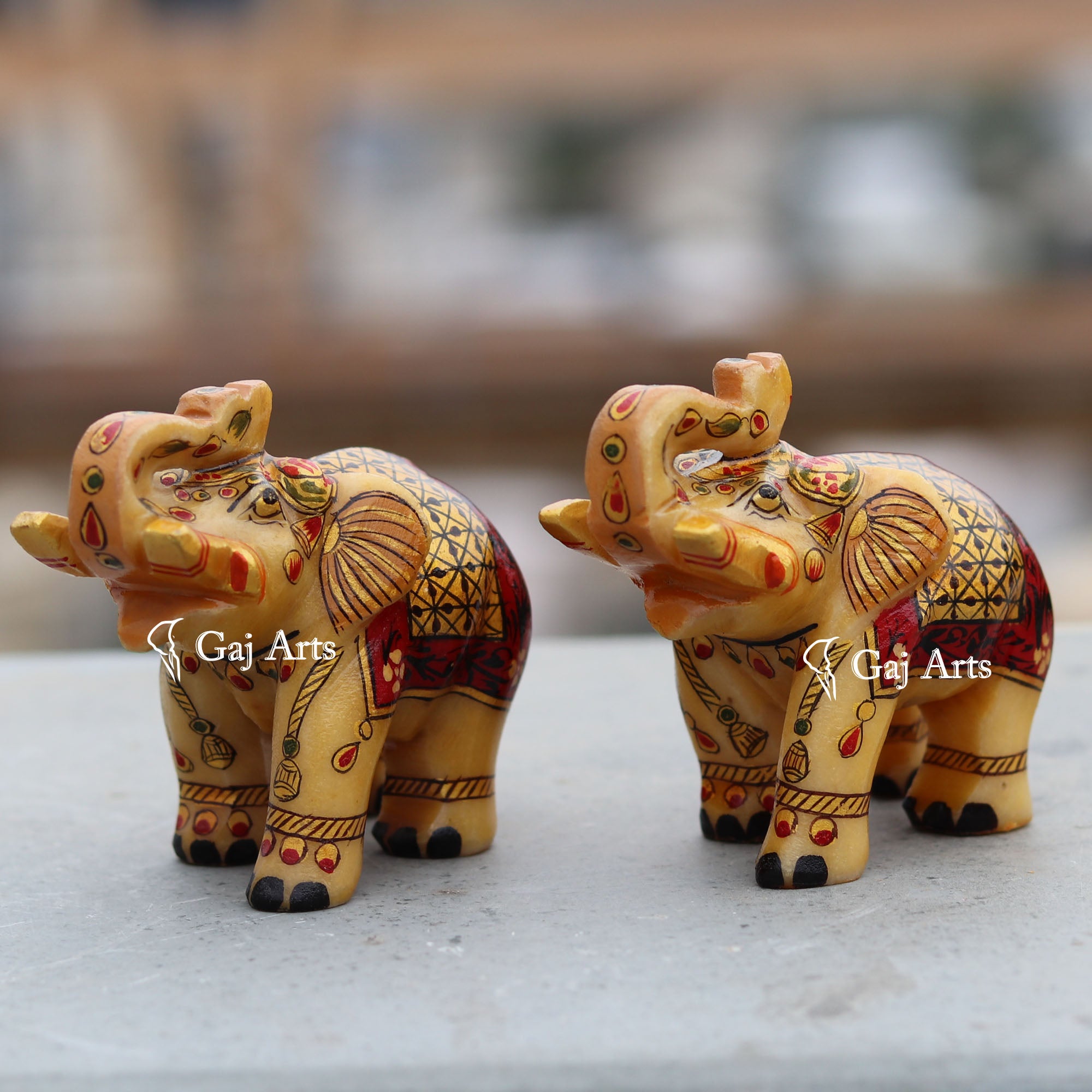 White Marble Elephant Statue | 3 Inch