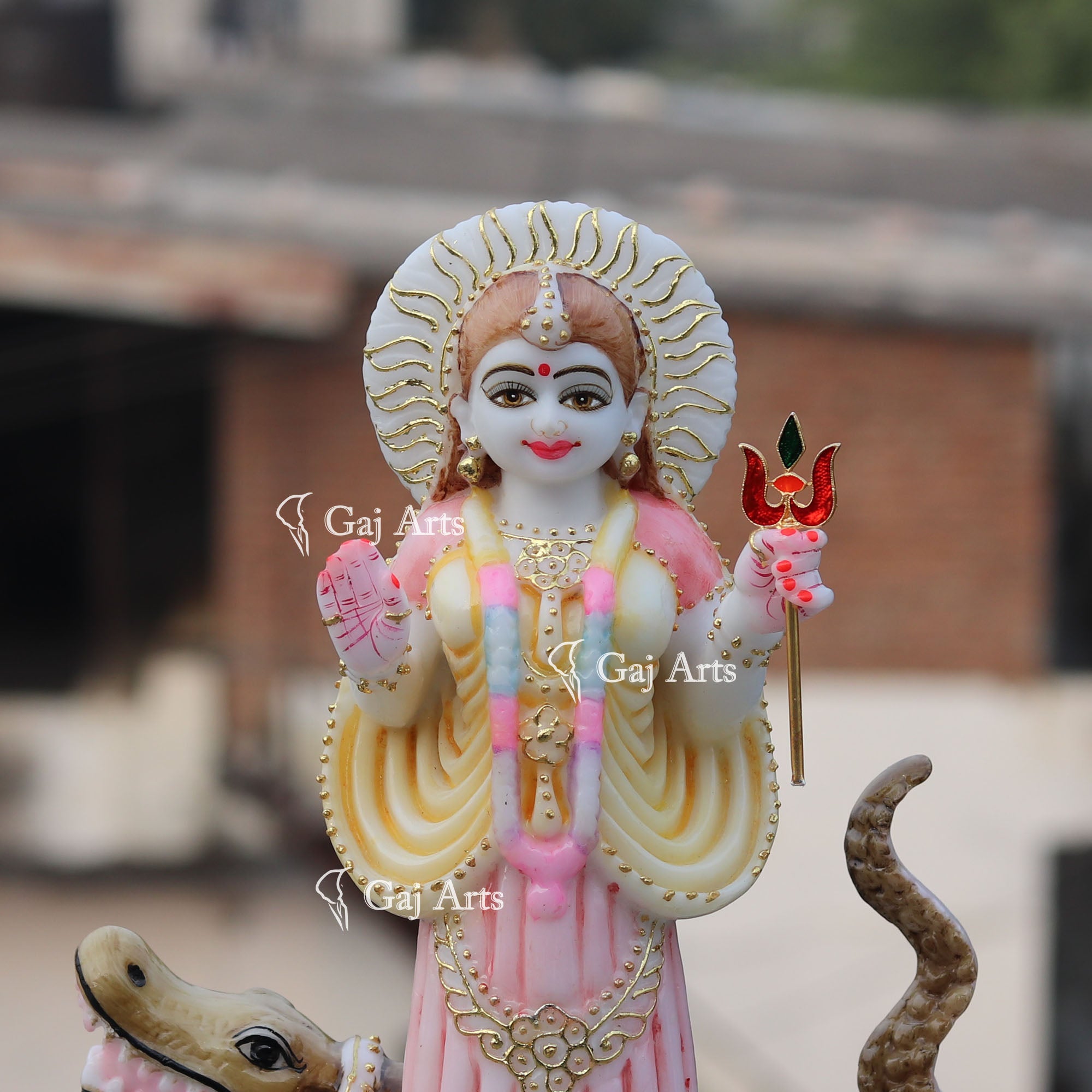 White Marble Khodiyar Maa Idol | 12 Inch