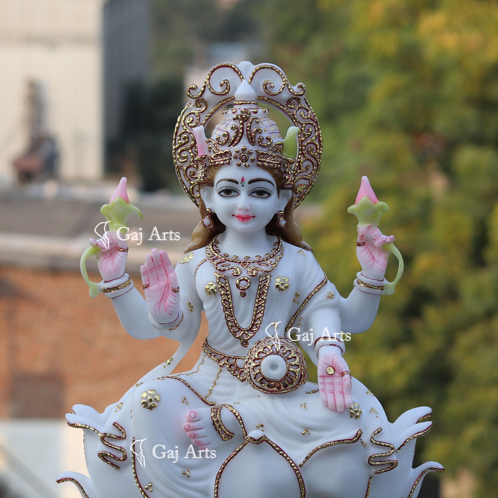 White Marble Laxmi Mata Statue | 18 Inch