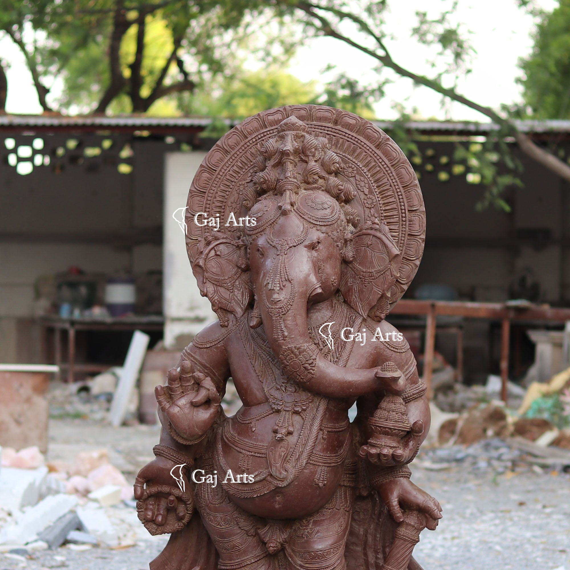 Sandstone Ganesh Statue | 60 Inch