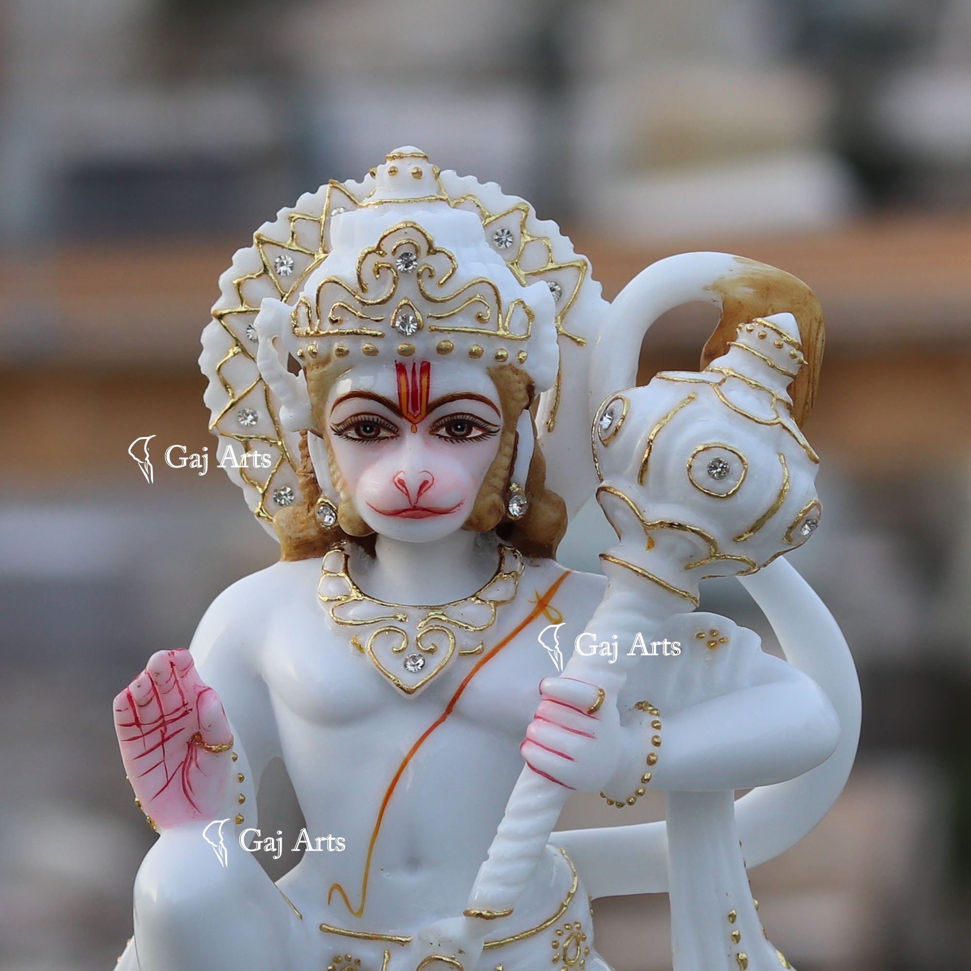 Ethiopia Marble Hanuman Ji Idol | 9 Inch