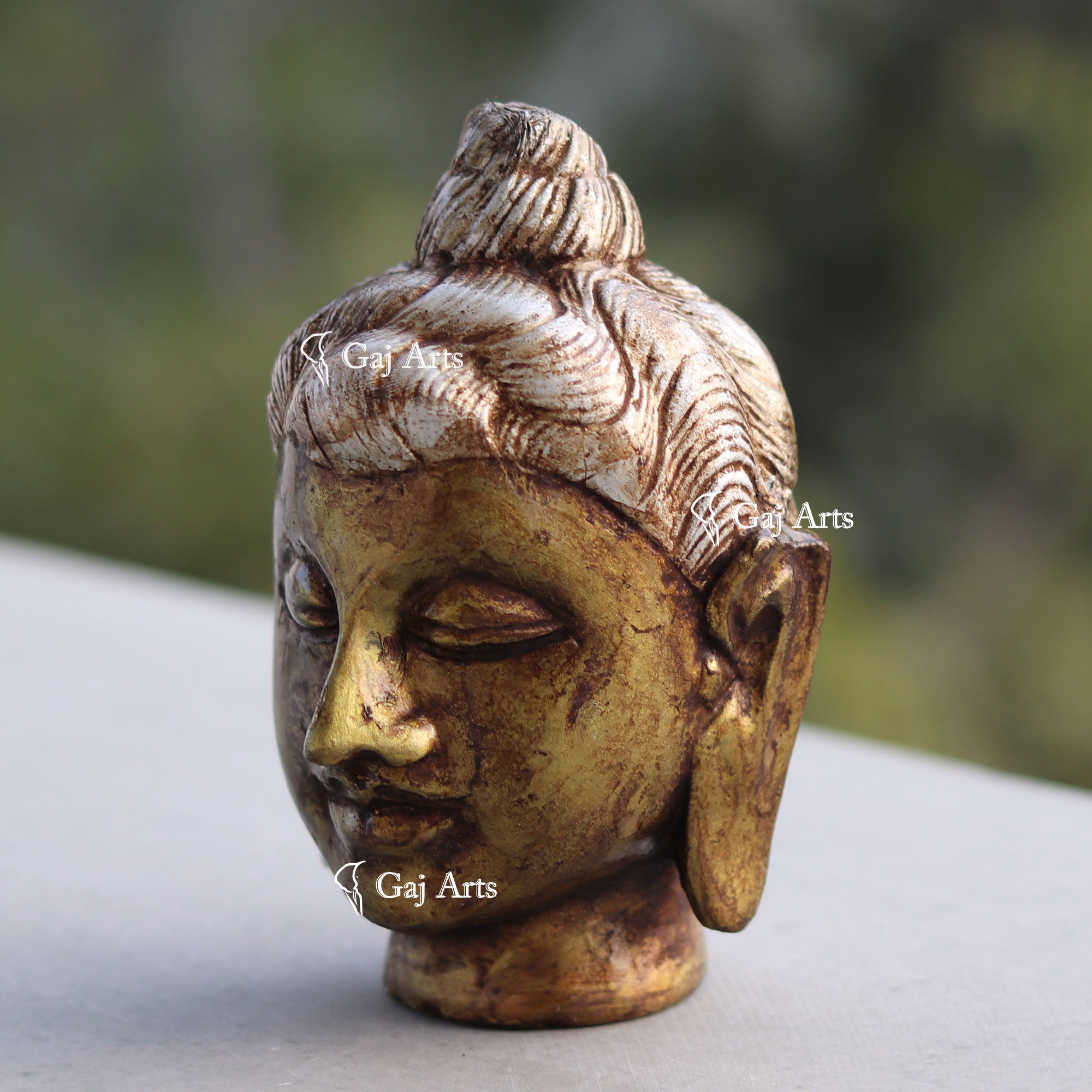 White Marble Buddha Head Statue | 6 Inch