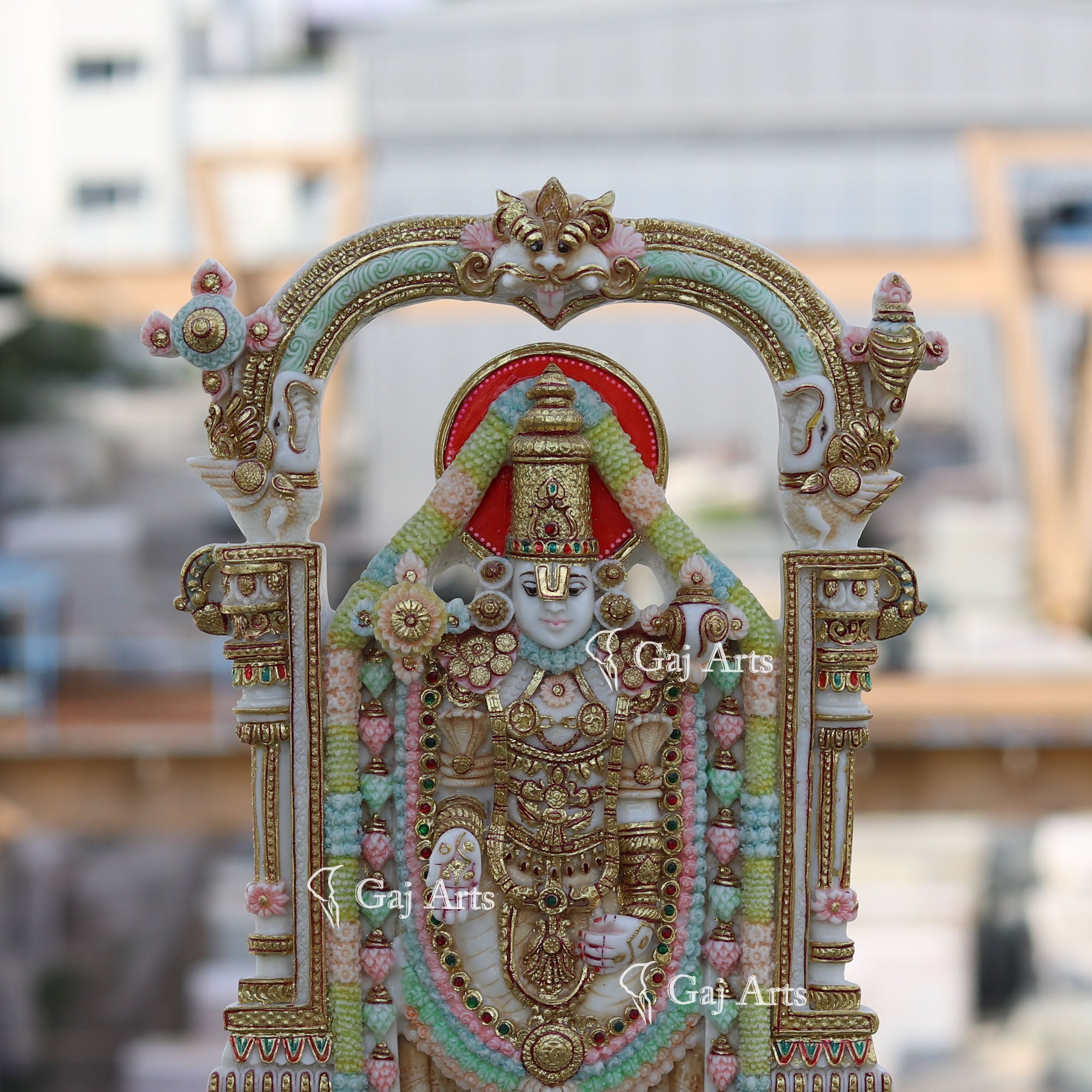 Marble Ethiopia Tirupati Balaji Idol | 15 Inch