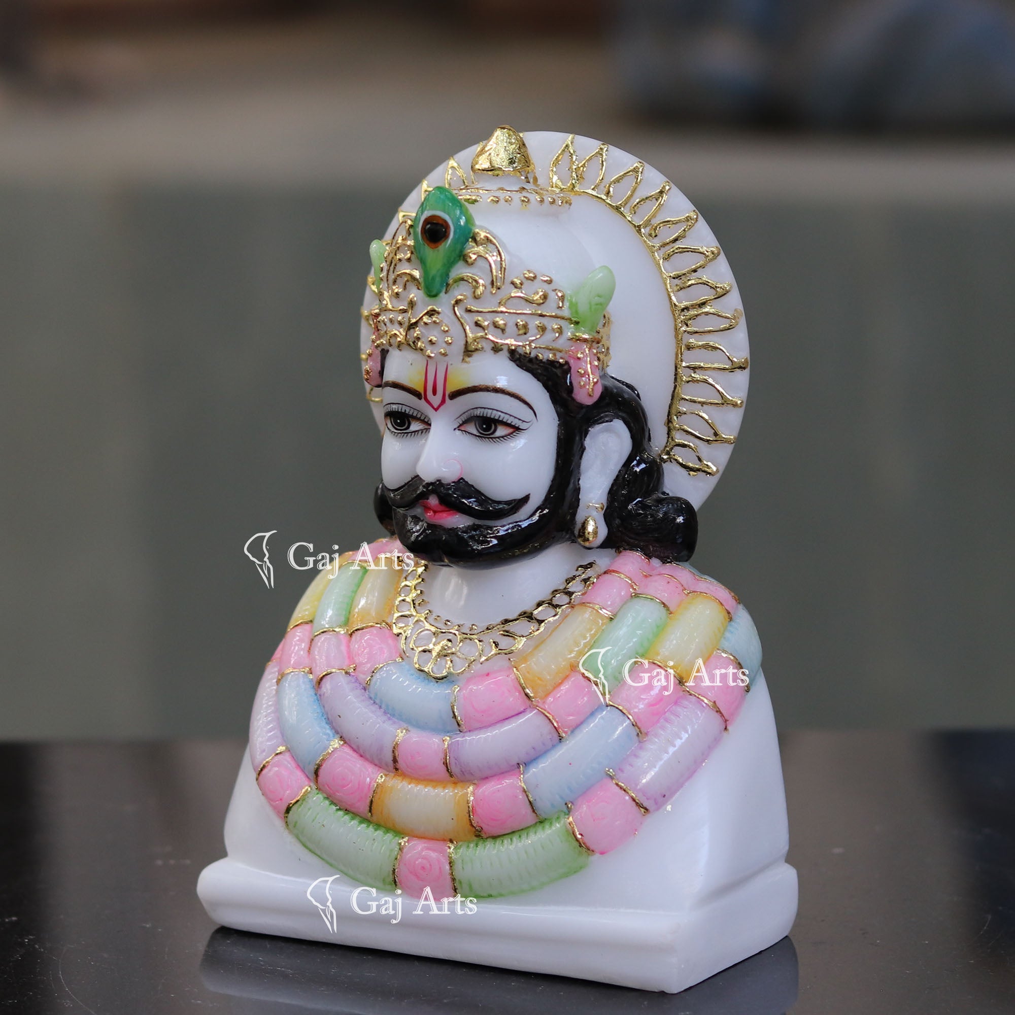 Marble Khatu Shyam Ji Murti | 7 Inch