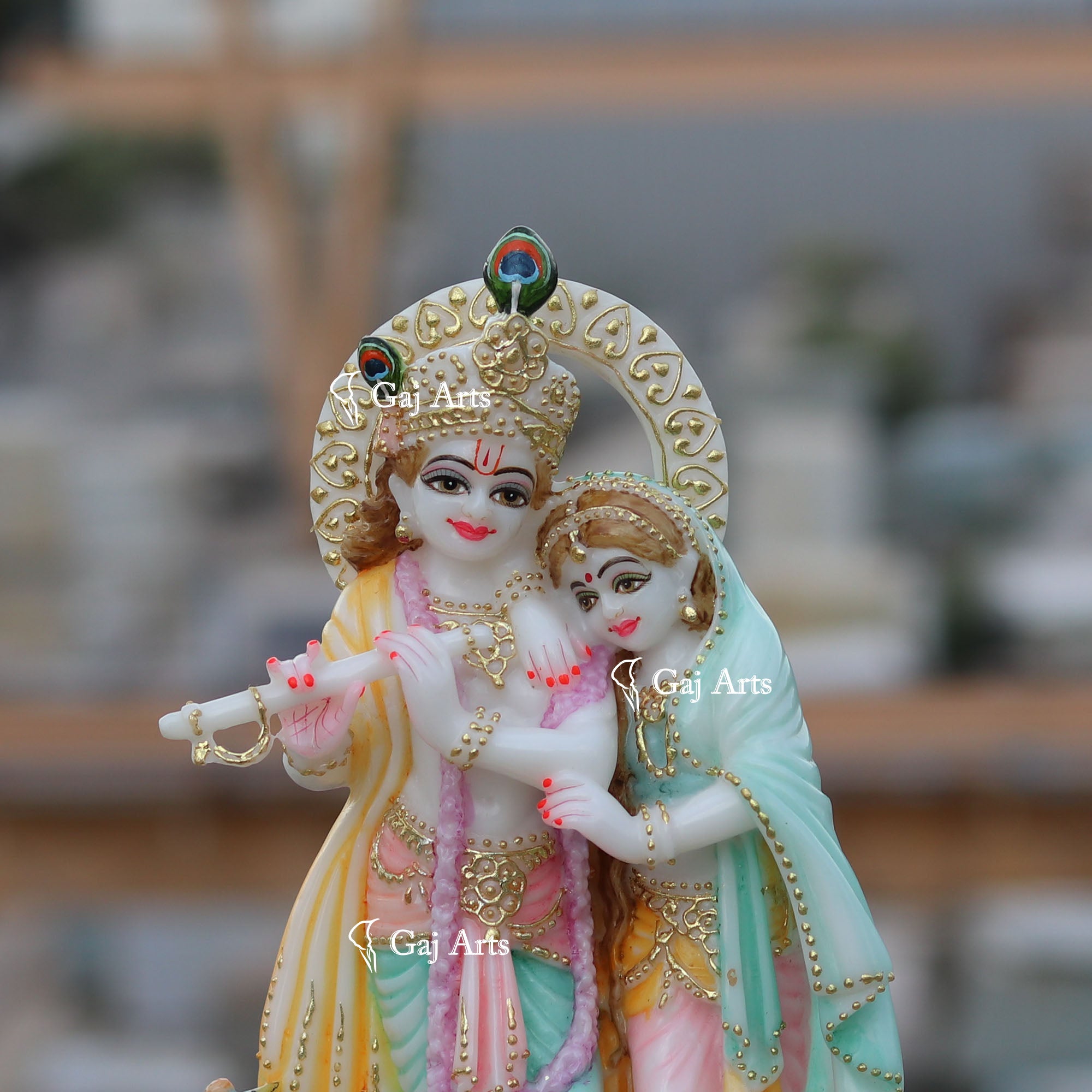 White Marble Ethiopia Radha Krishna Jodi | 12 Inch