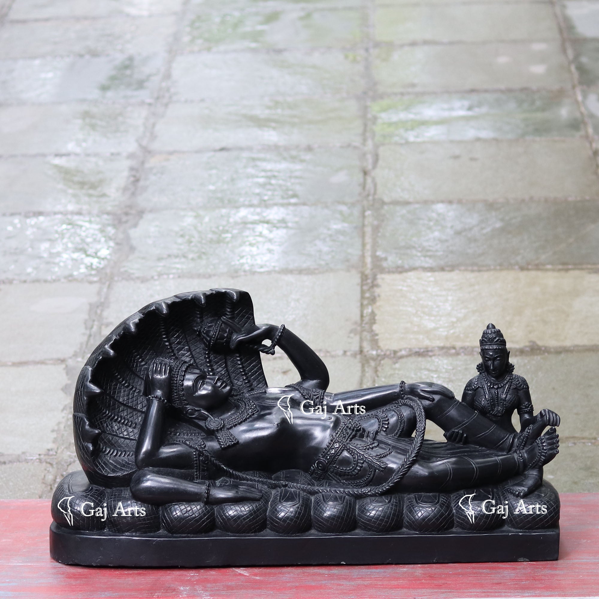 Black Marble Vishnu Ji Statue | 30 Inch