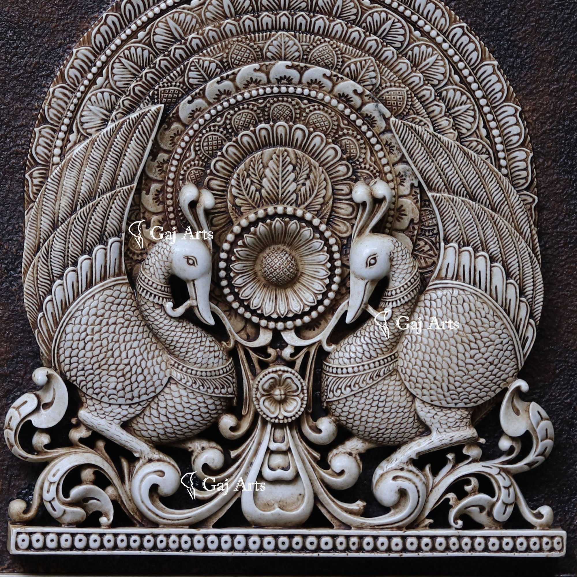 Antique Finish  Peacock  Wall Panel | 48 Inch
