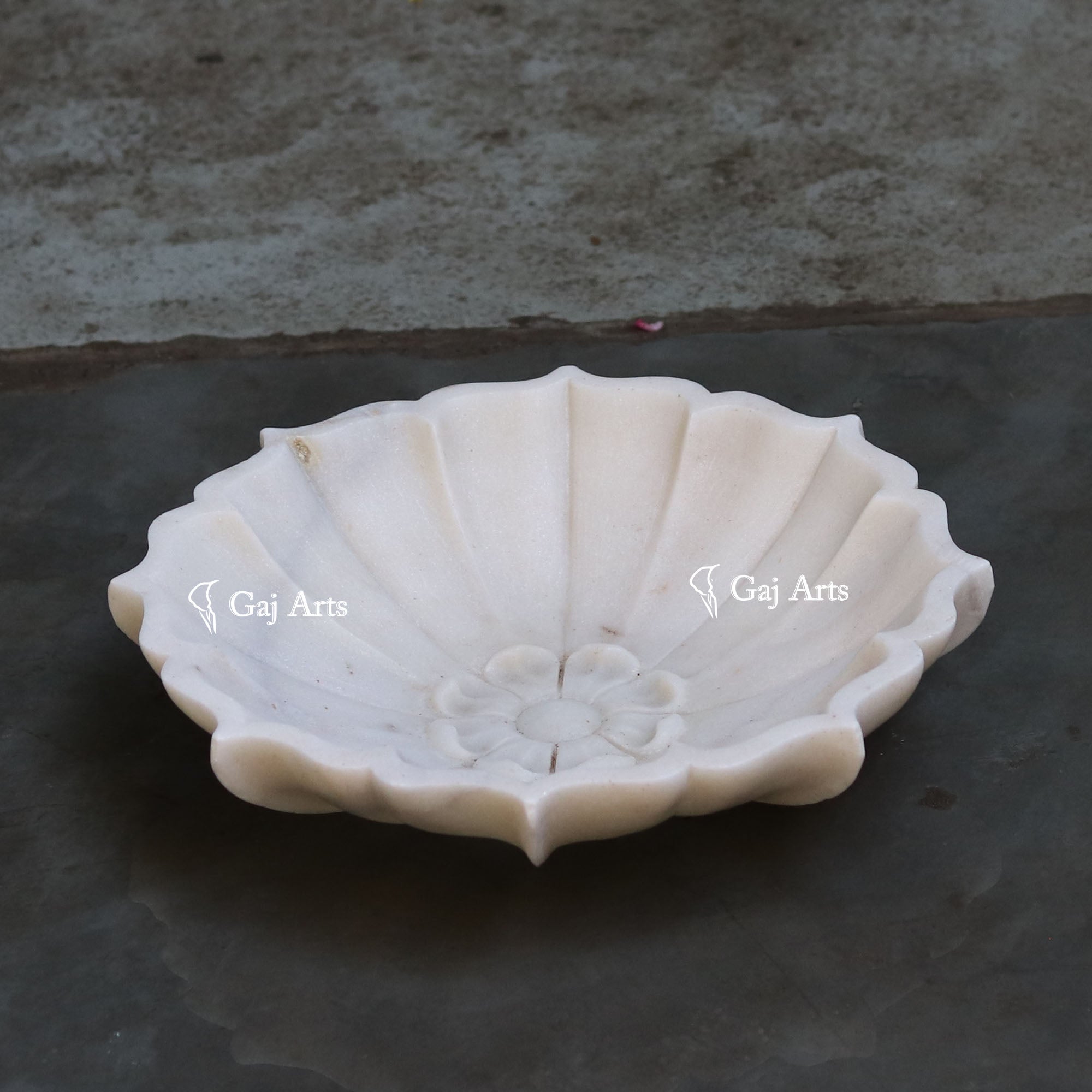 White Marble Elegant Display Bowl | 12 Inch