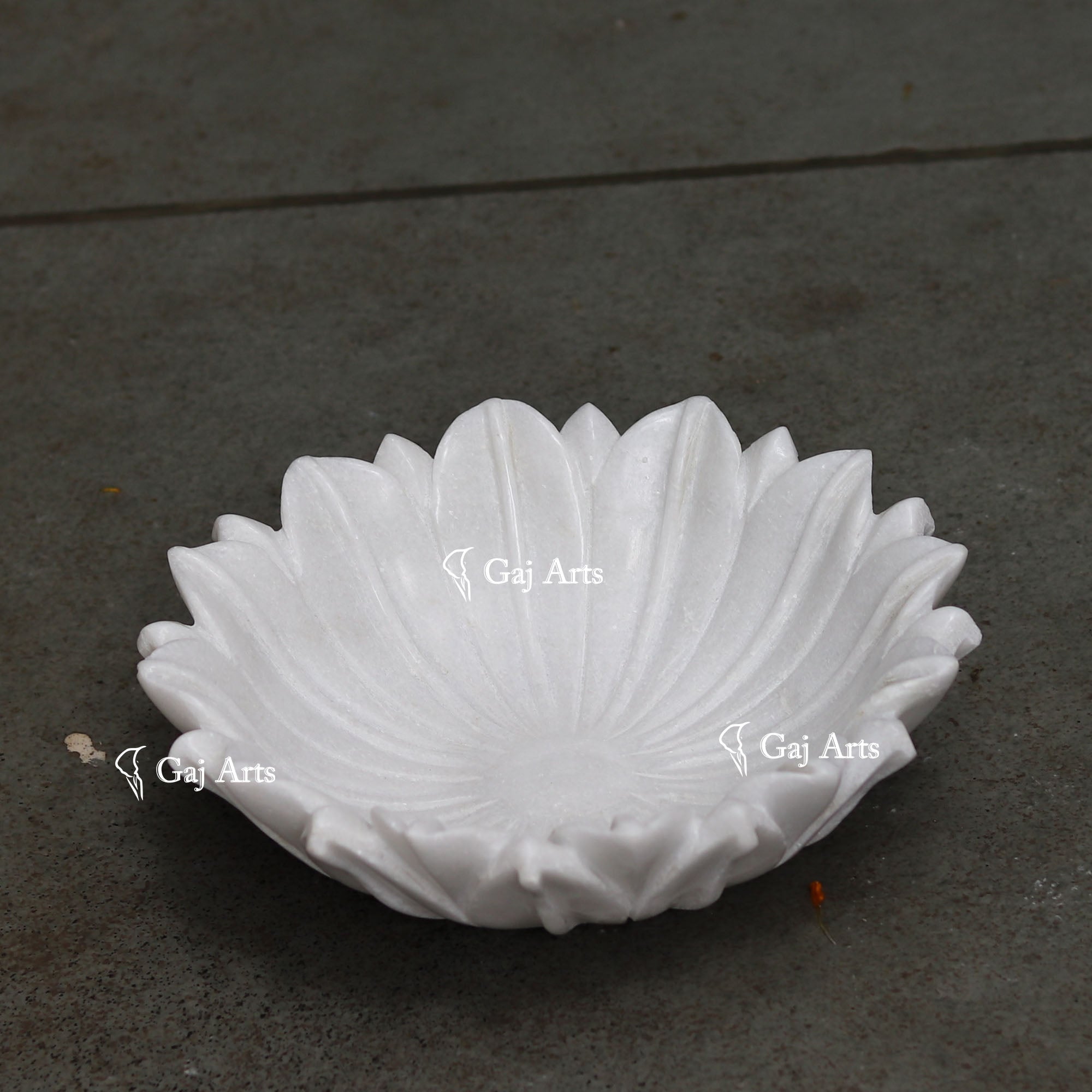 White Marble Floral Bowl | 10 Inch