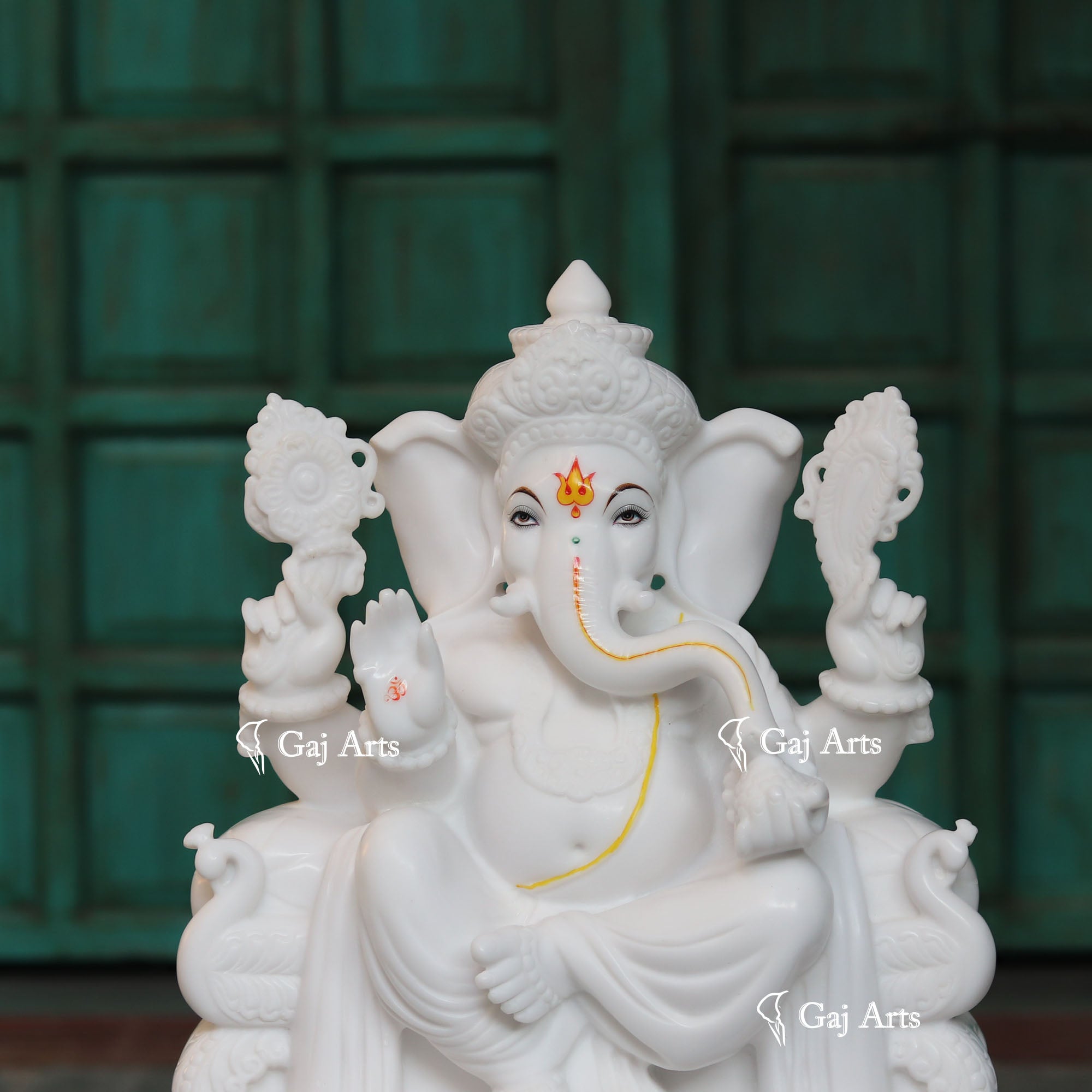 White Marble Ethiopia Ganesh Idol | 24 Inch