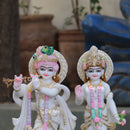 White Marble Ethiopia Radha Krishna Statue | 18 Inch