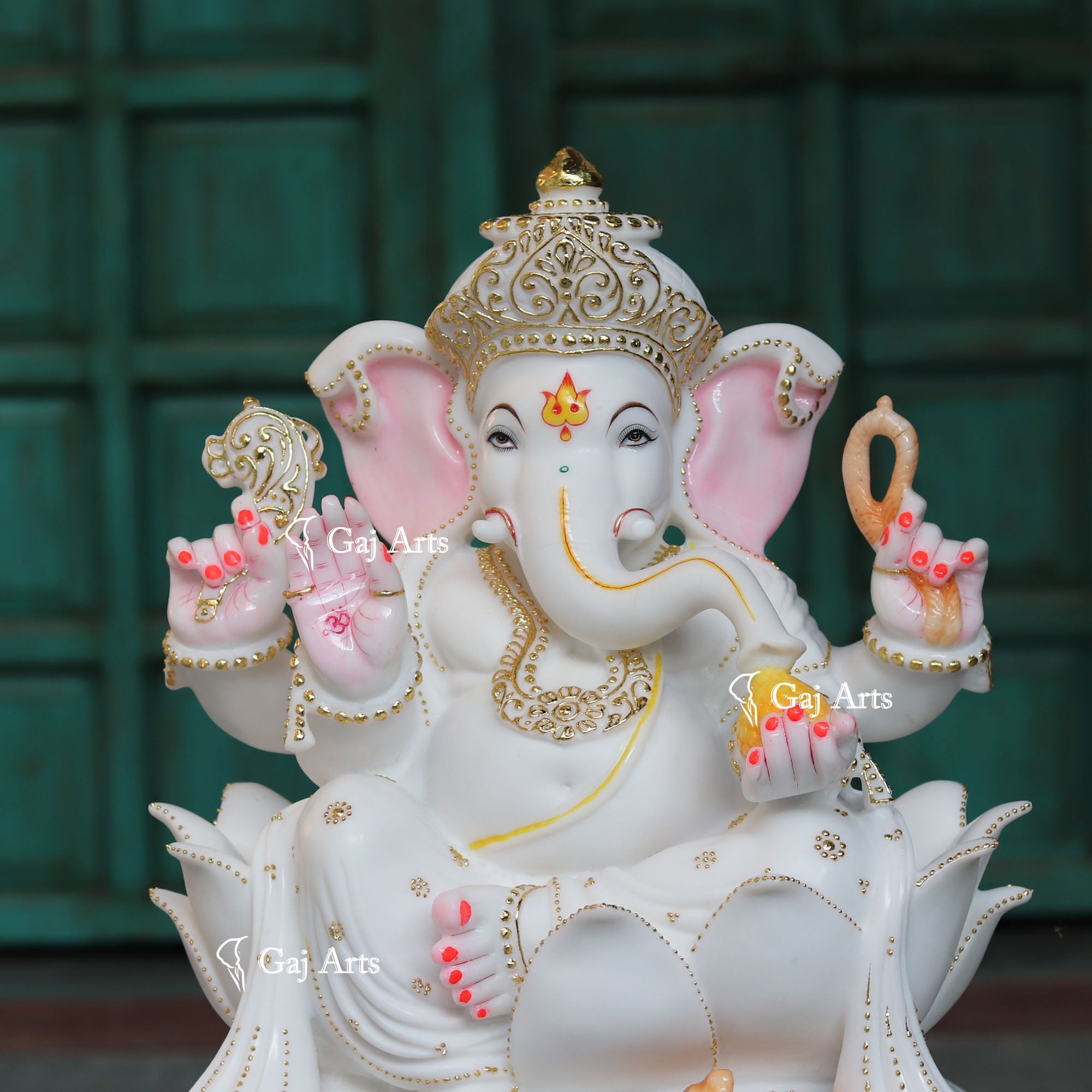 White Marble Ethiopia Ganesh Idol | 24 Inch