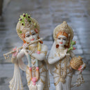 White Marble Ethiopia Radha Krishna Jodi Idol | 27 Inch