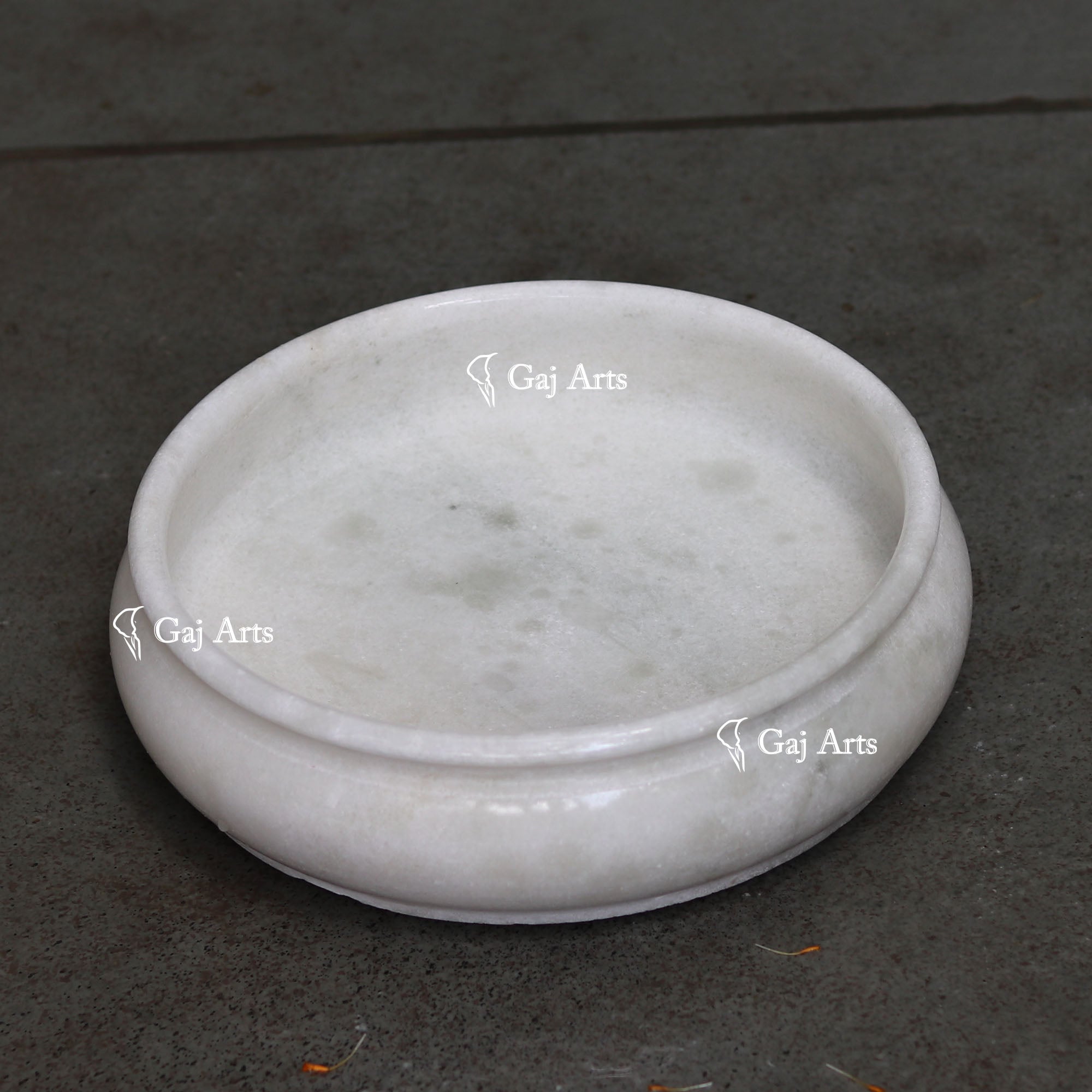 White Marble Flower Bowl | 10 Inch