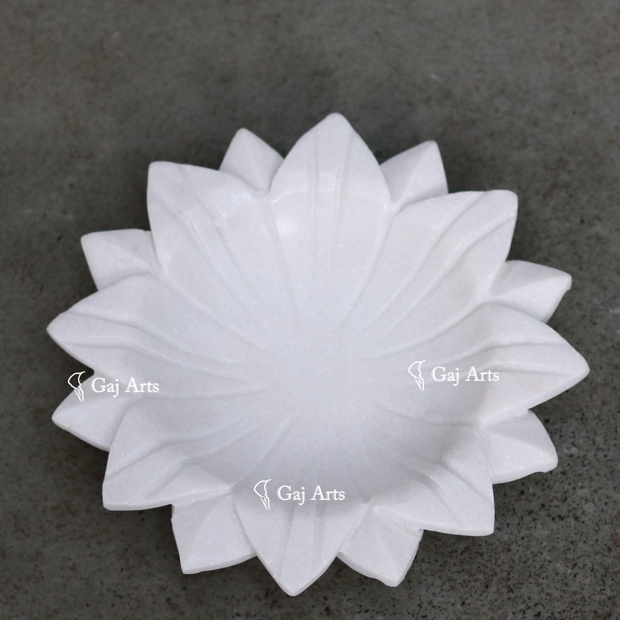 White Marble Floral Display Bowl | 8 Inch