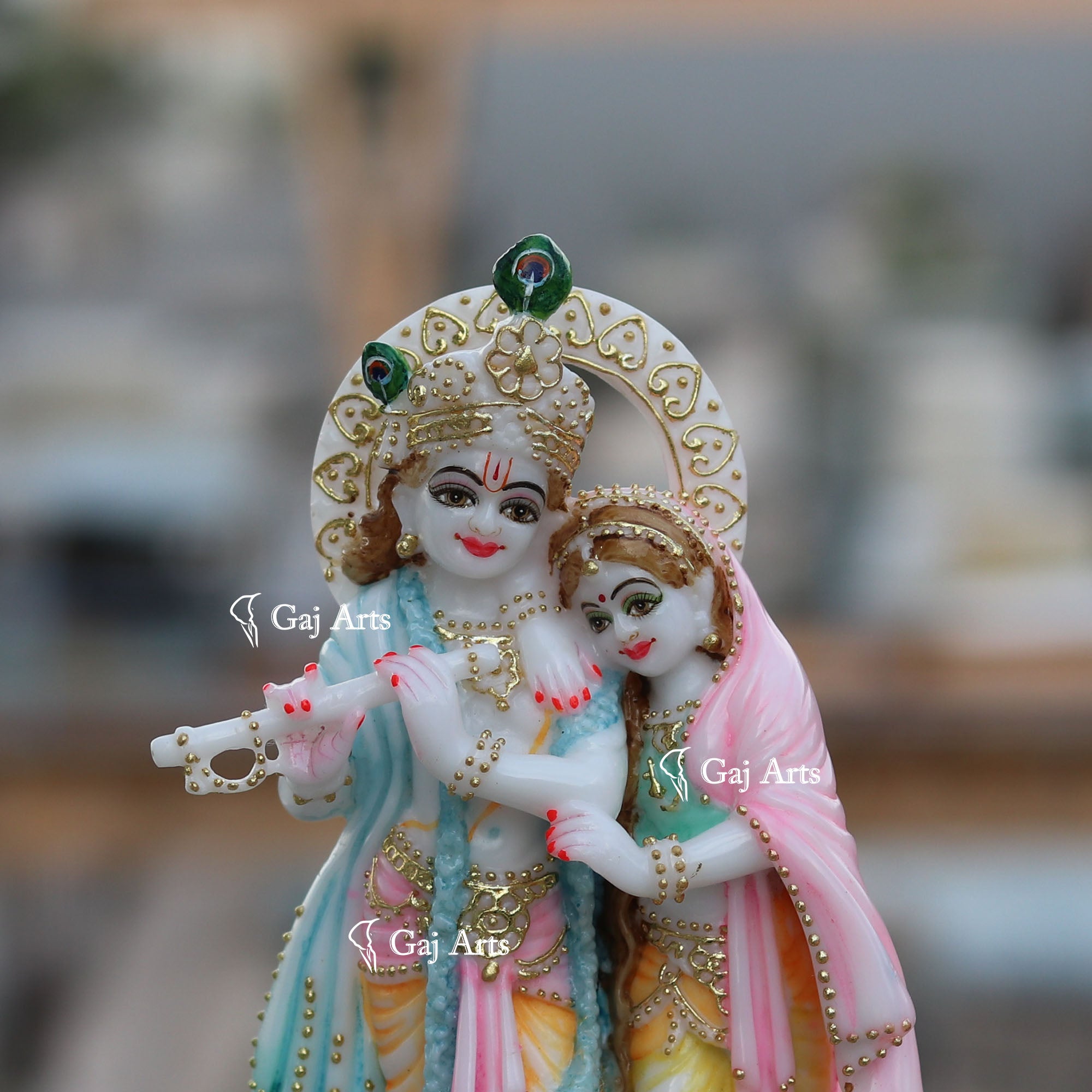 Marble Ethiopia Radha Krishna Jodi | 9 Inch