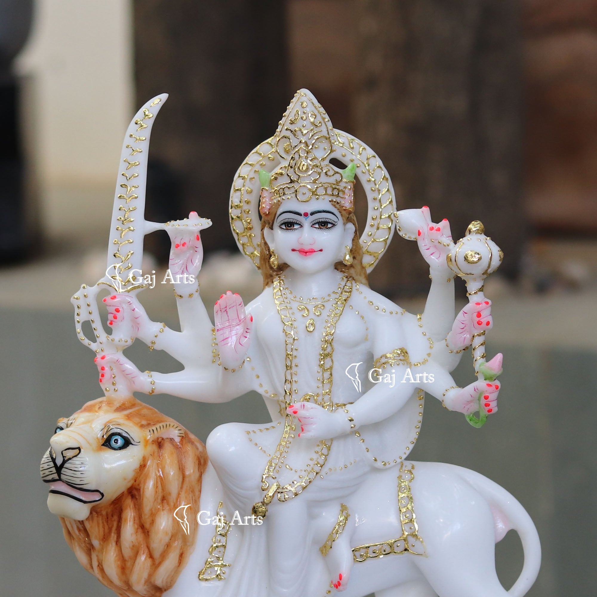 Durga Maa Ethiopia Marble Idol | 15 Inch