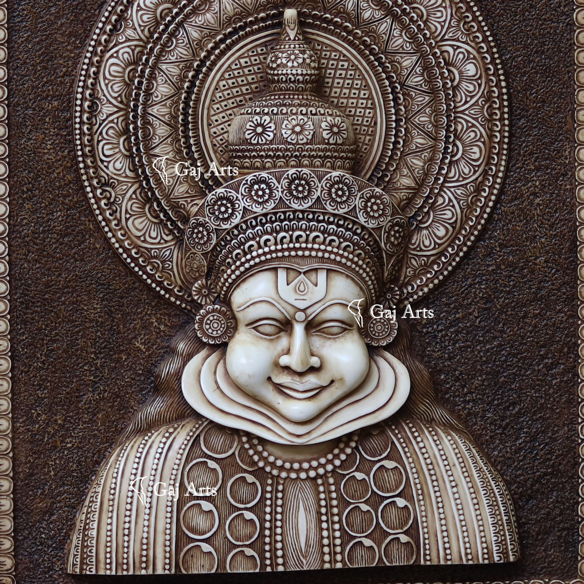 Antique Finish Kathakali Wall Panel | 48 Inch