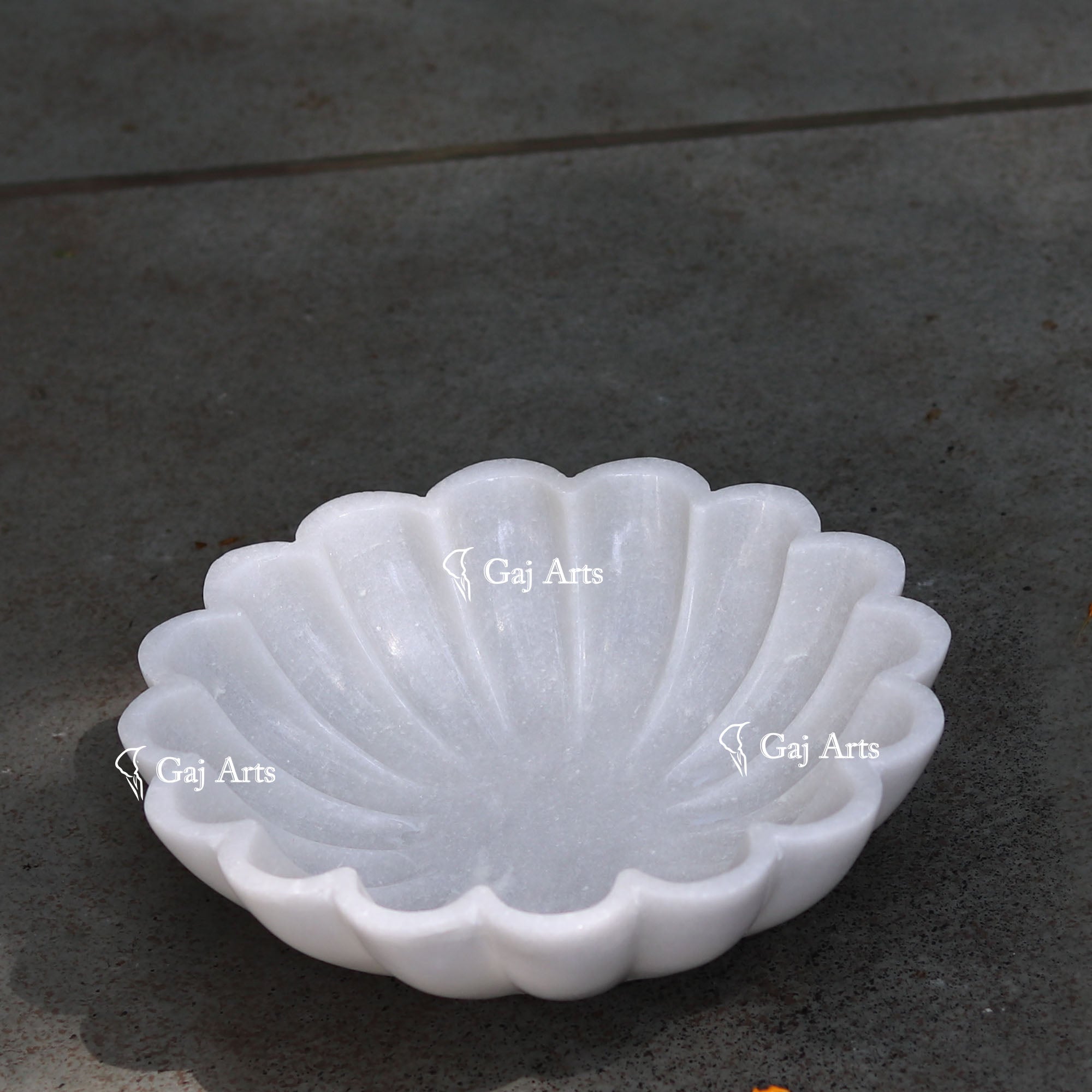 White Marble Heritage Flower Bowl | 9 Inch
