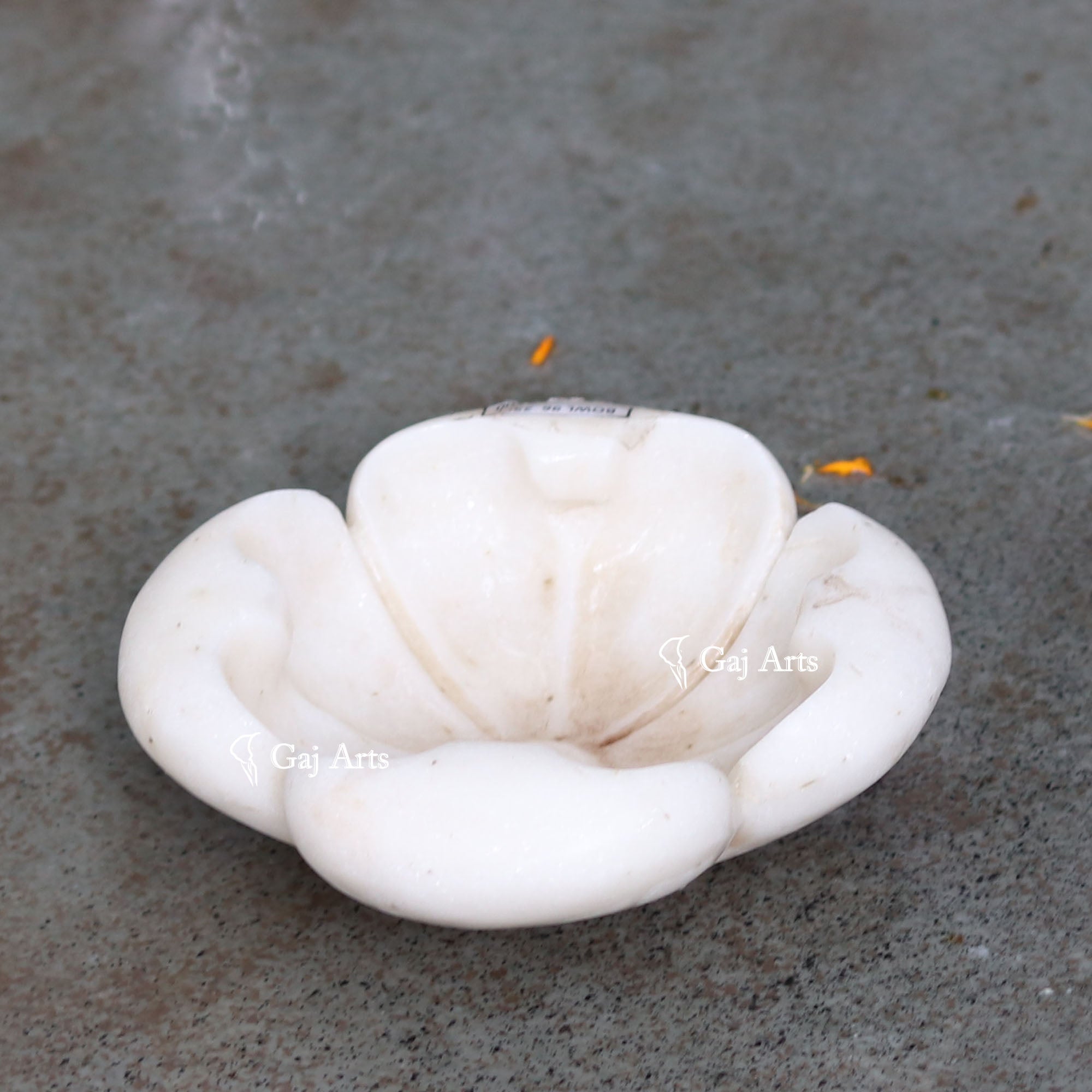 White Marble Designer Flower Bowl | 6 Inch