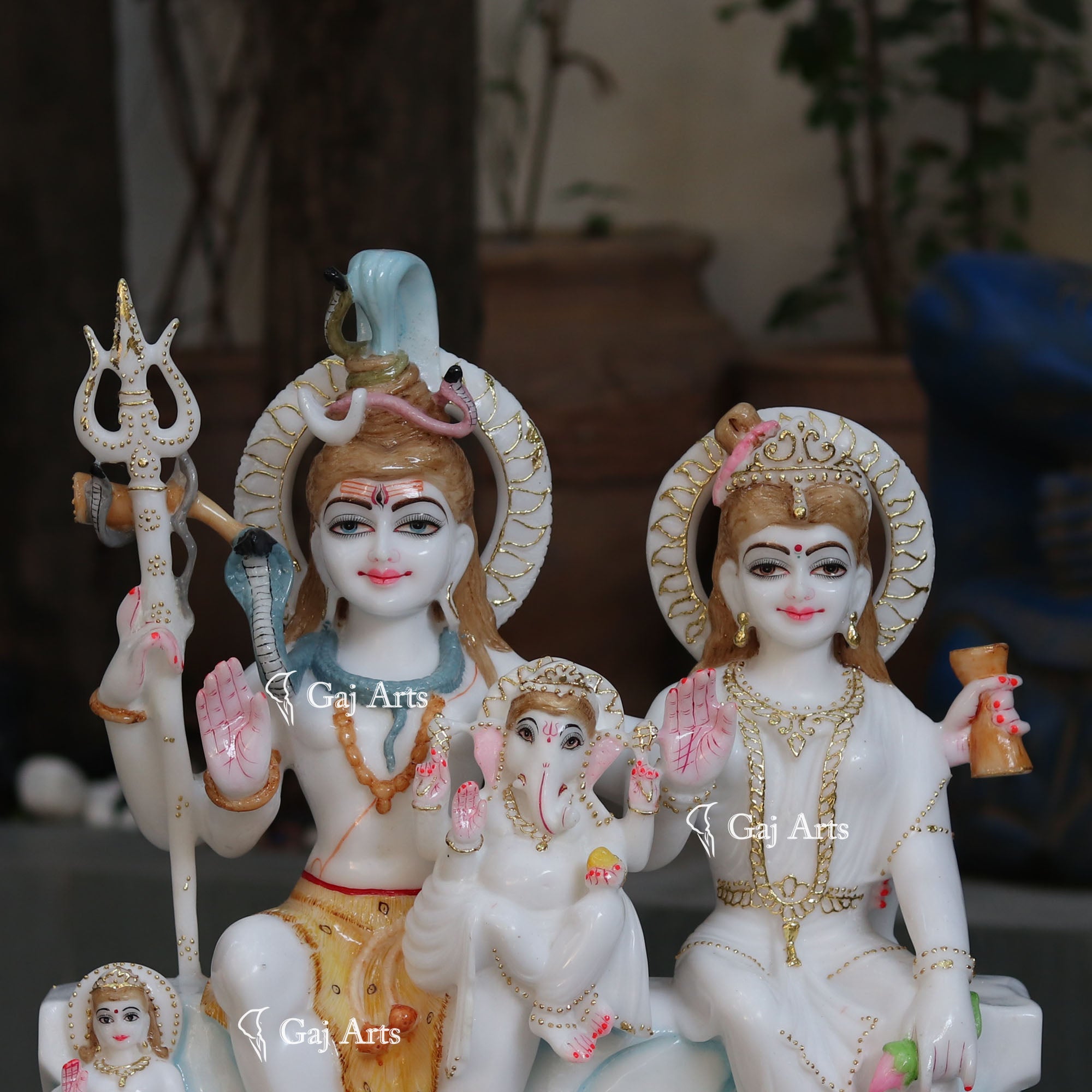 White Marble Shiv Parivar Idol 24 Inch