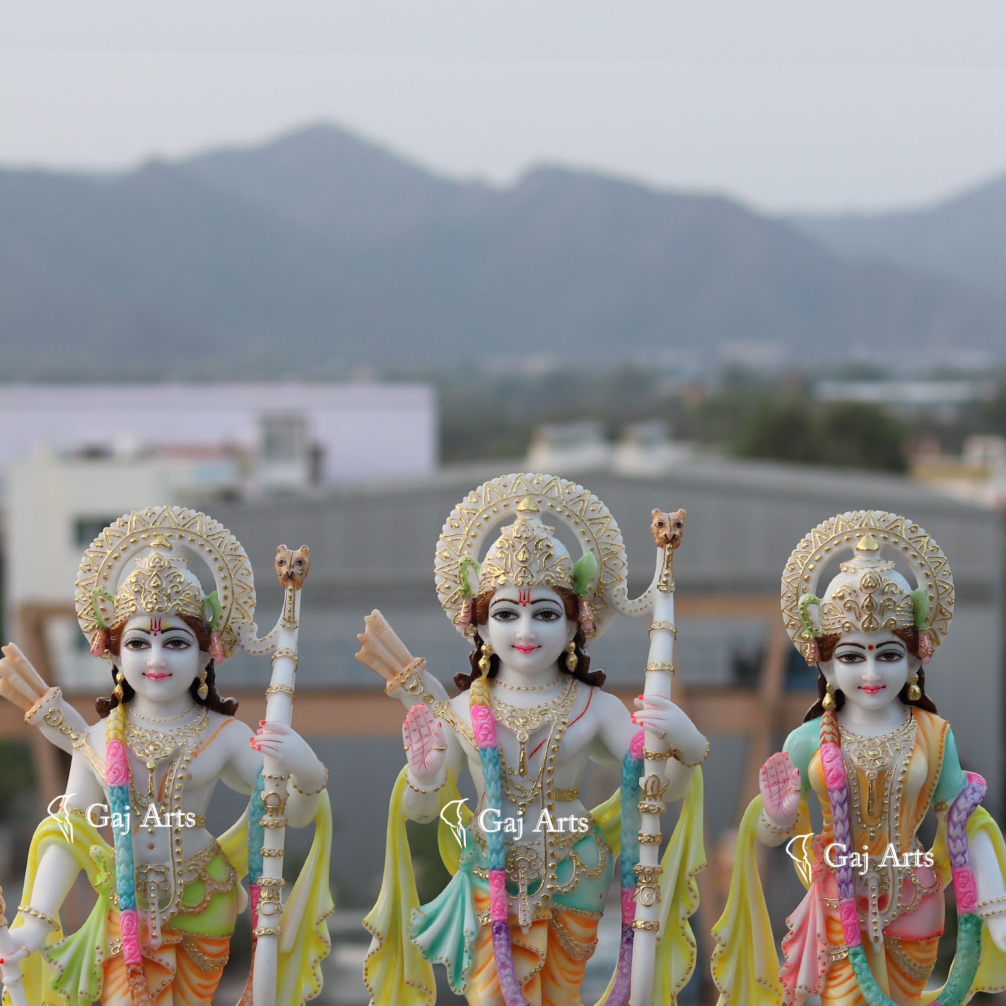 White Marble Ram Jodi Idol | 24 Inch
