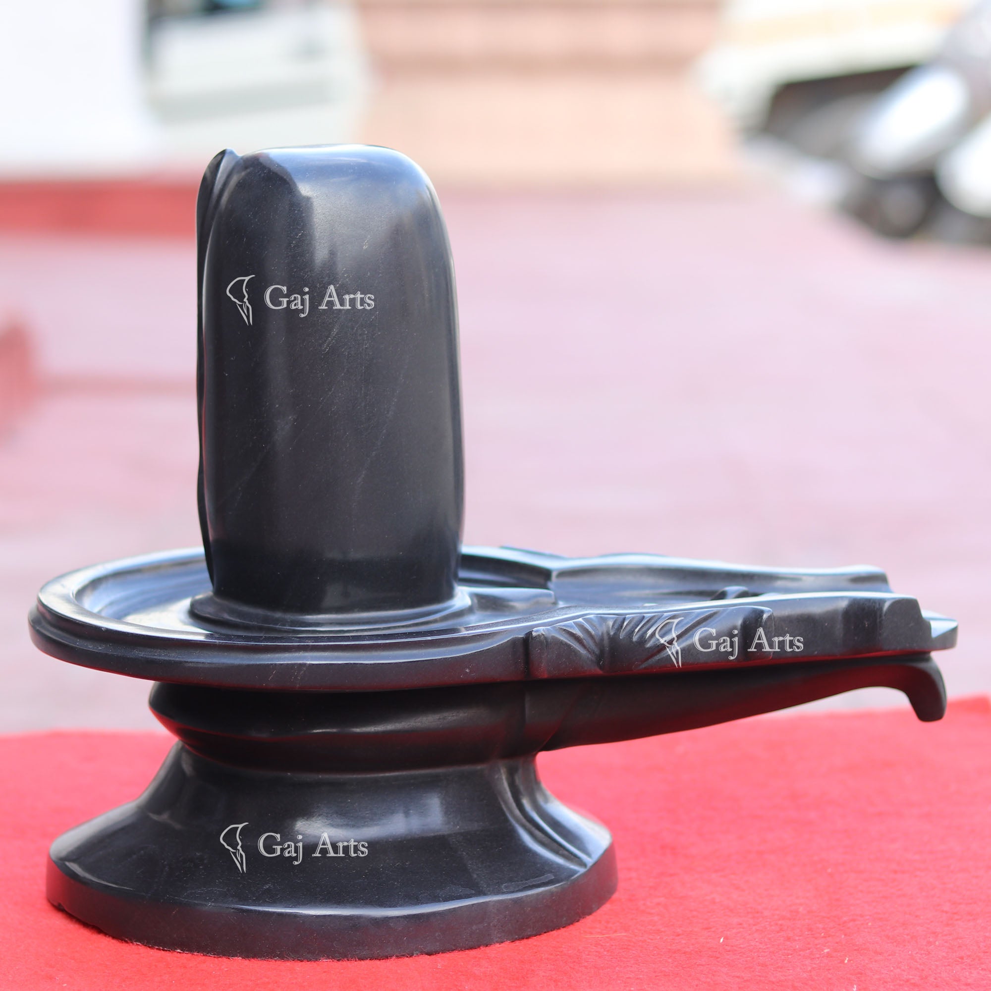 Premium Jet Black Marble Shivling | 15 Inch