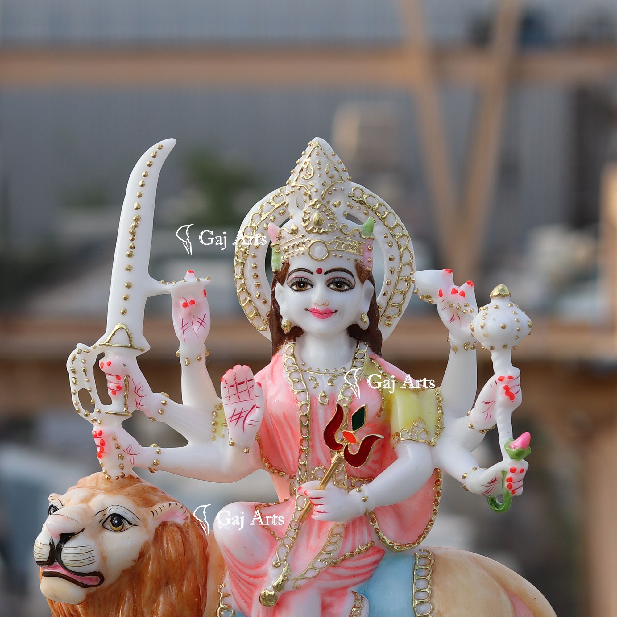 Durga Maa Ethiopia Marble Idol | 15 Inch
