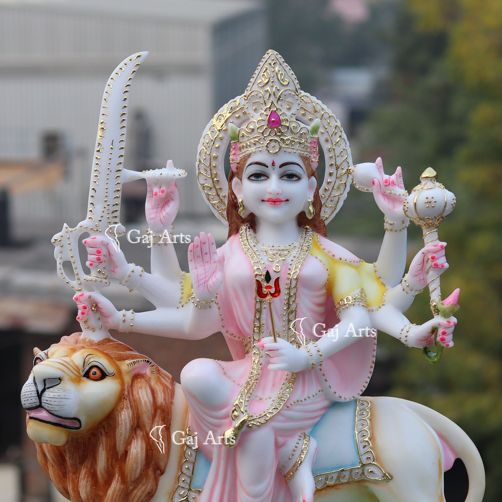 Marble Durga Mata Idol | 24 Inch