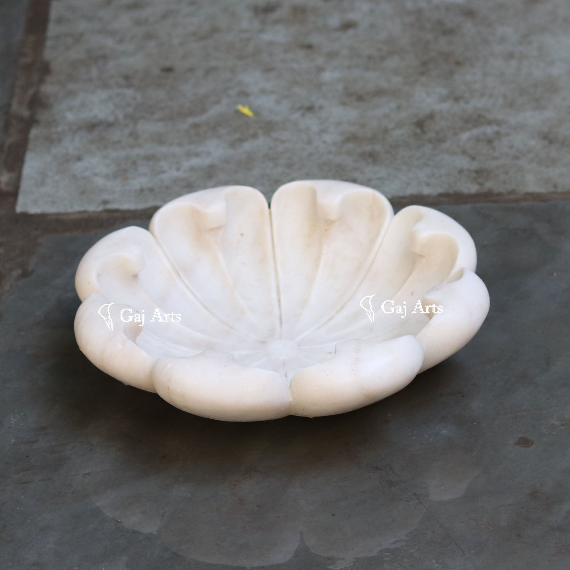 White Marble Elegant Centerpiece Bowl | 12 Inch