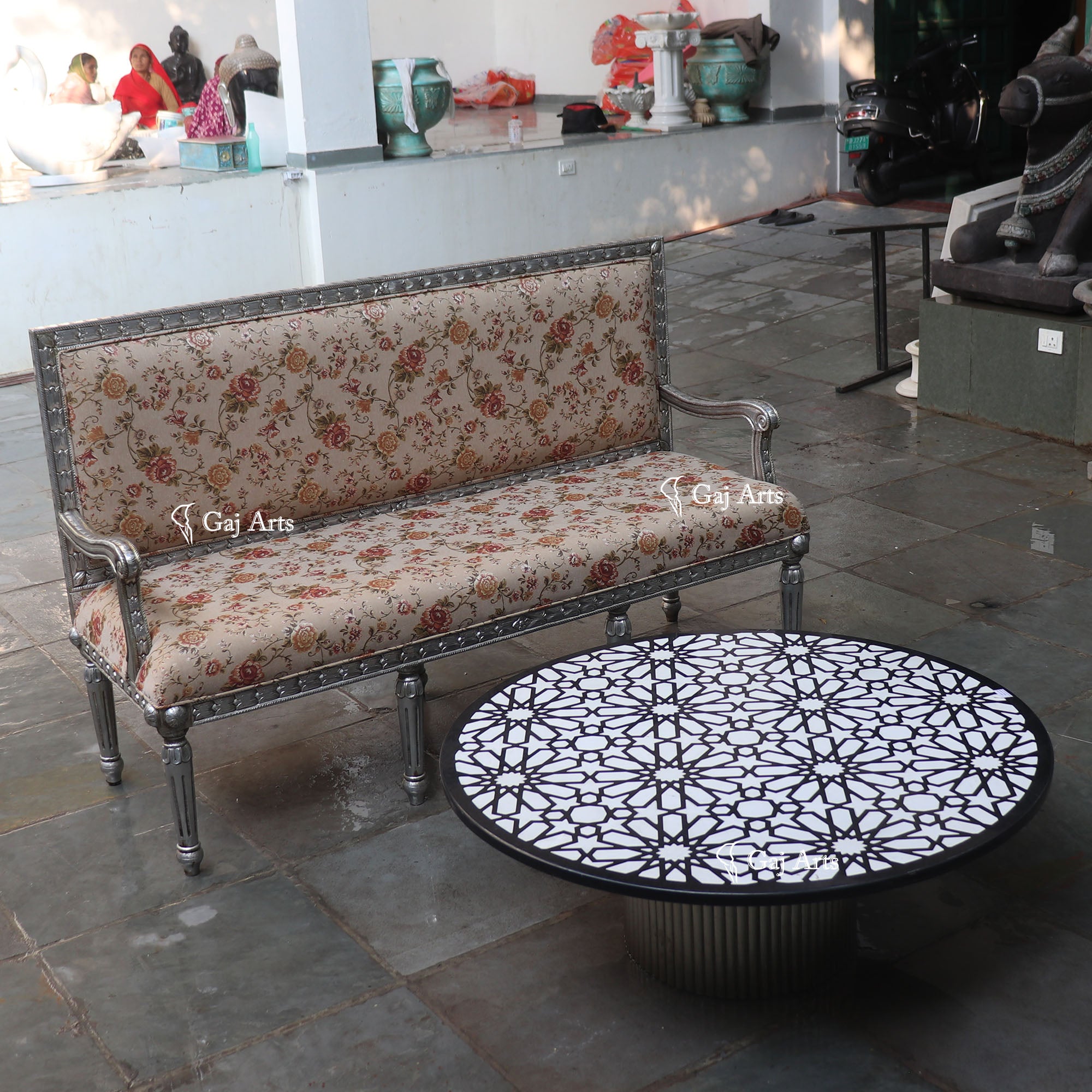 3 Seater Silver  Sofa