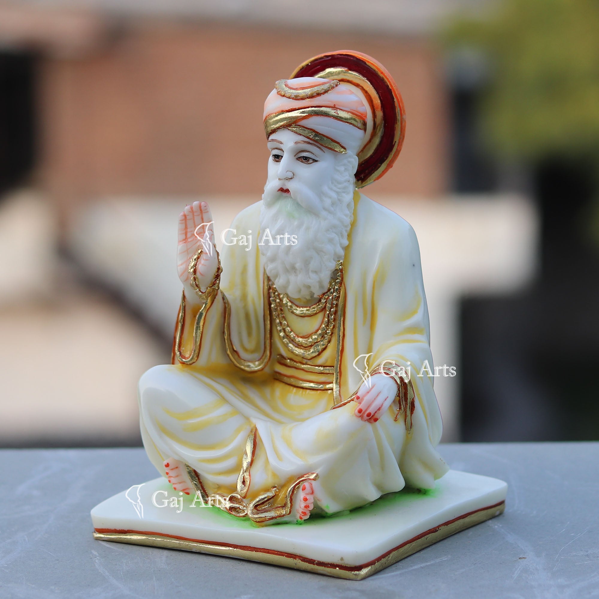 Korean Marble Guru Nanak Dev Ji Idol | 8 Inch