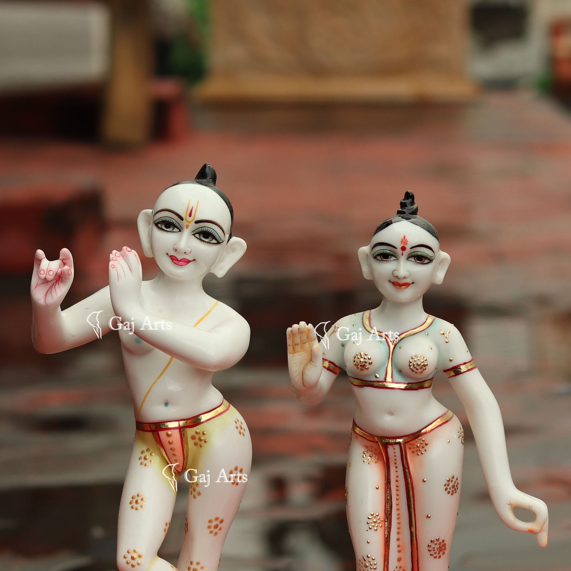 Marble ISKCON Radha Krishna Idol | 15 Inch